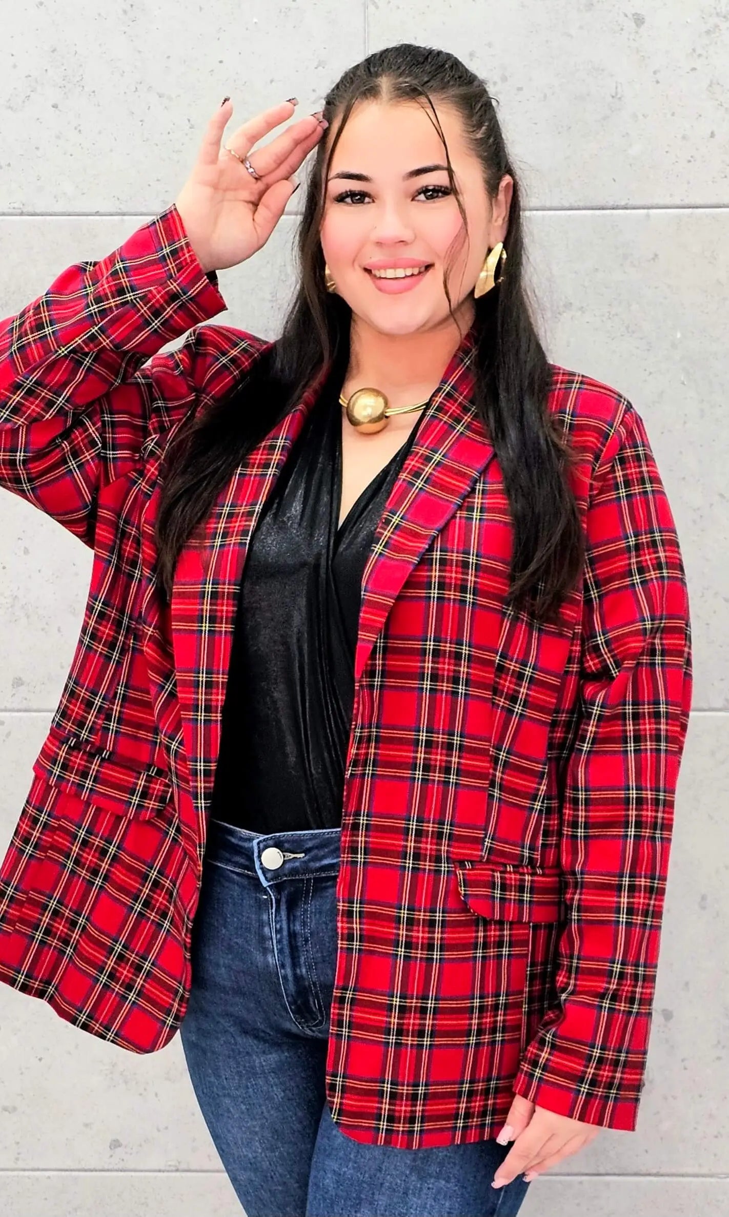 Elegancka marynarka plus size w kratę – stylowa propozycja Stylowa XL Stylowa XL