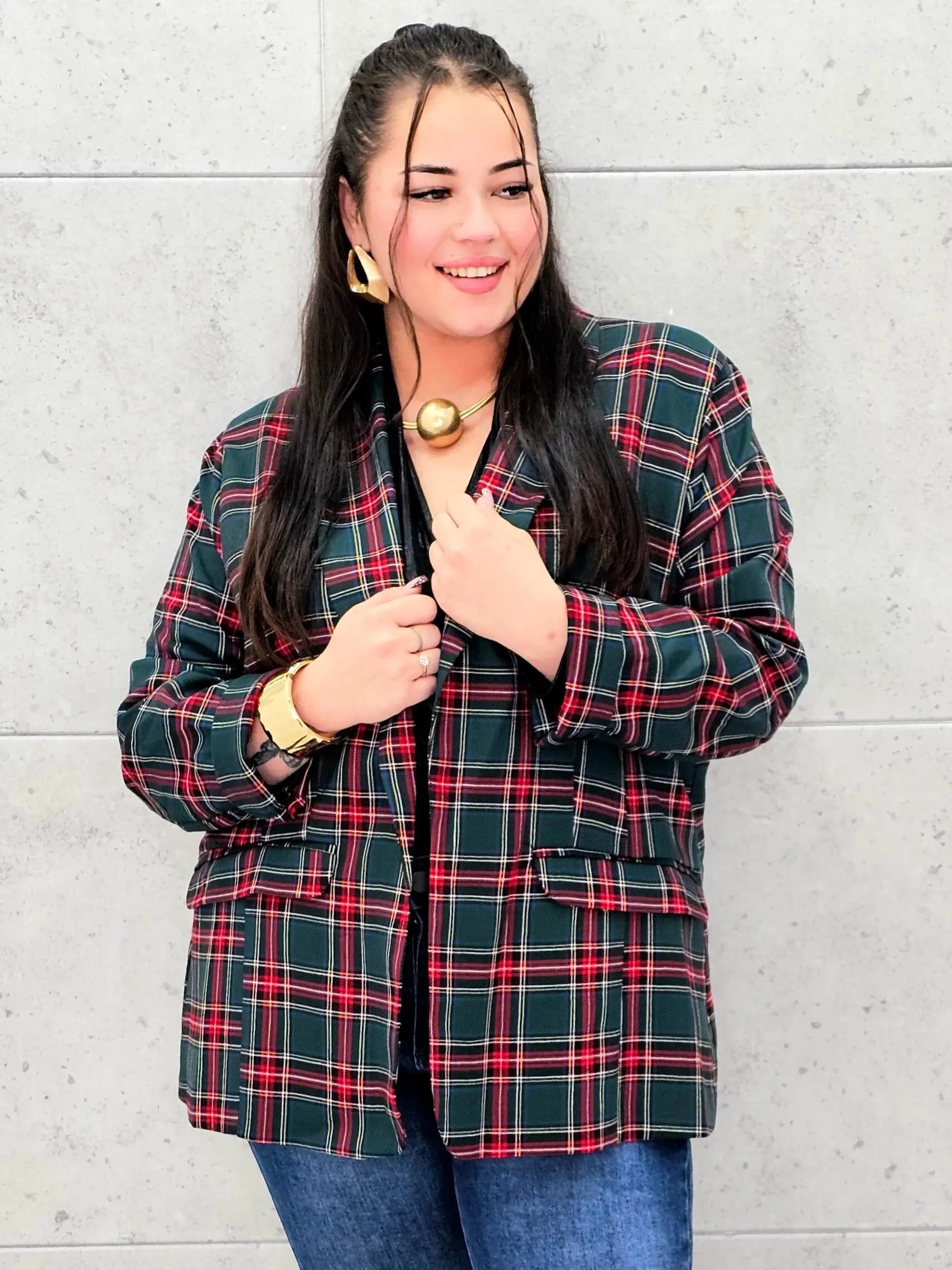 Elegancka marynarka plus size w kratę – stylowa propozycja Stylowa XL Stylowa XL