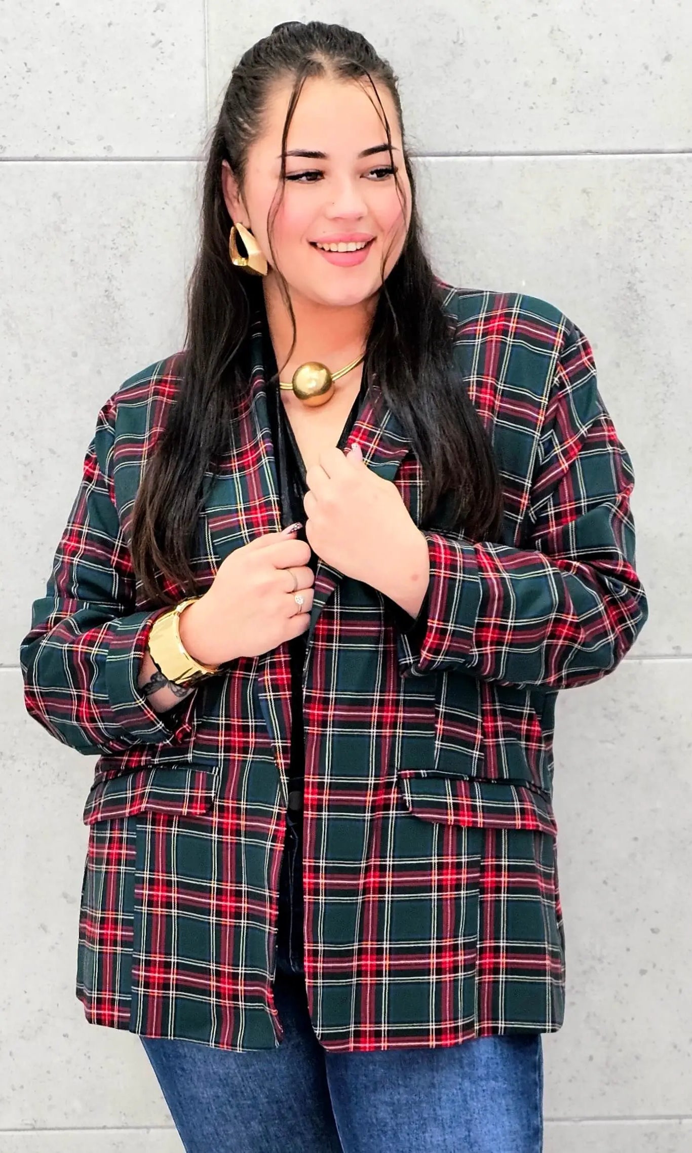 Elegancka marynarka plus size w kratę – stylowa propozycja Stylowa XL Stylowa XL