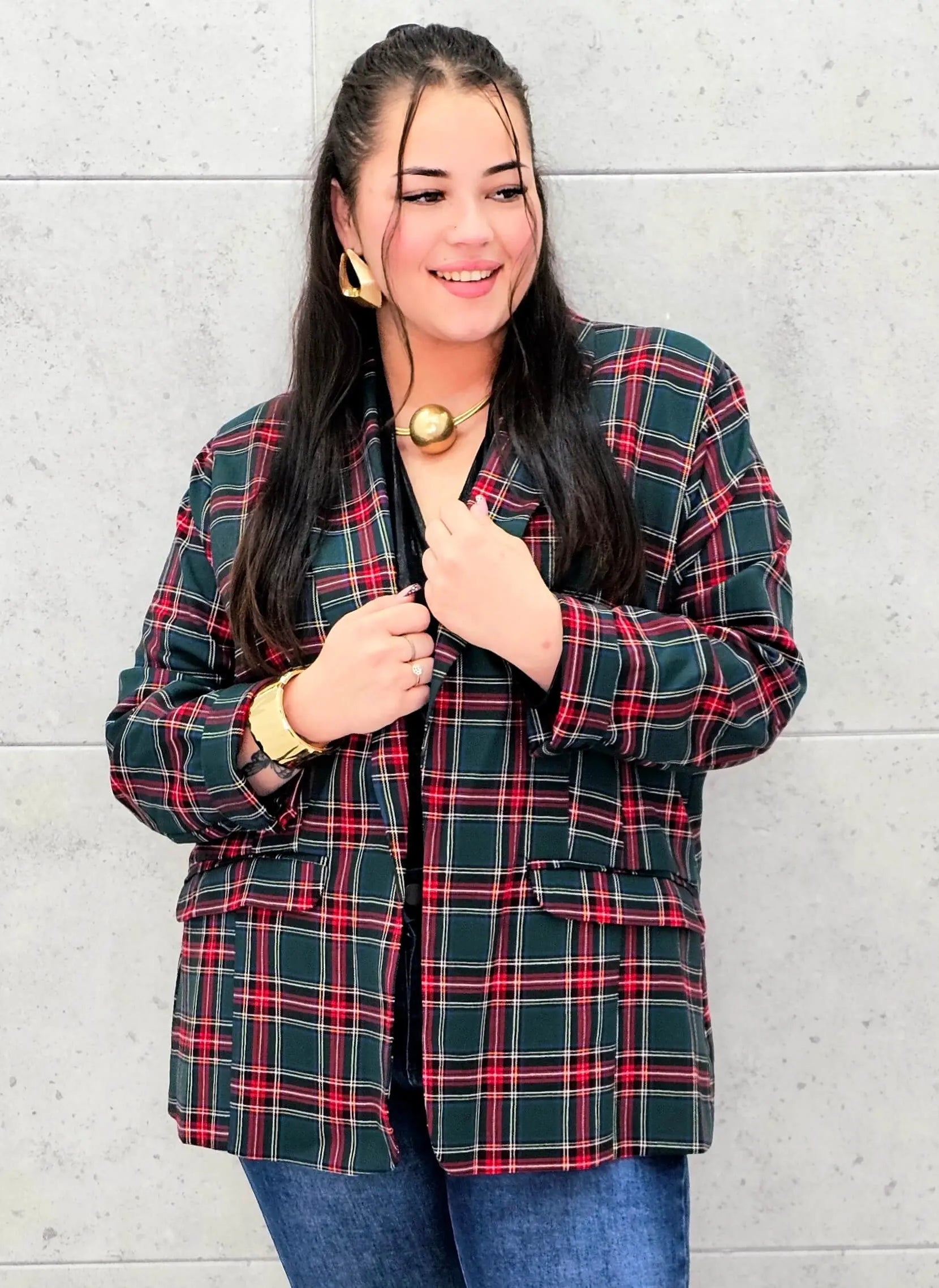 Elegancka marynarka plus size w kratę – stylowa propozycja Stylowa XL Stylowa XL