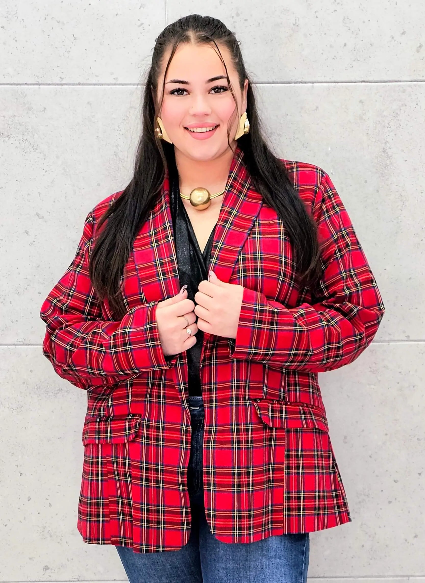 Elegancka marynarka plus size w kratę – stylowa propozycja Stylowa XL Stylowa XL