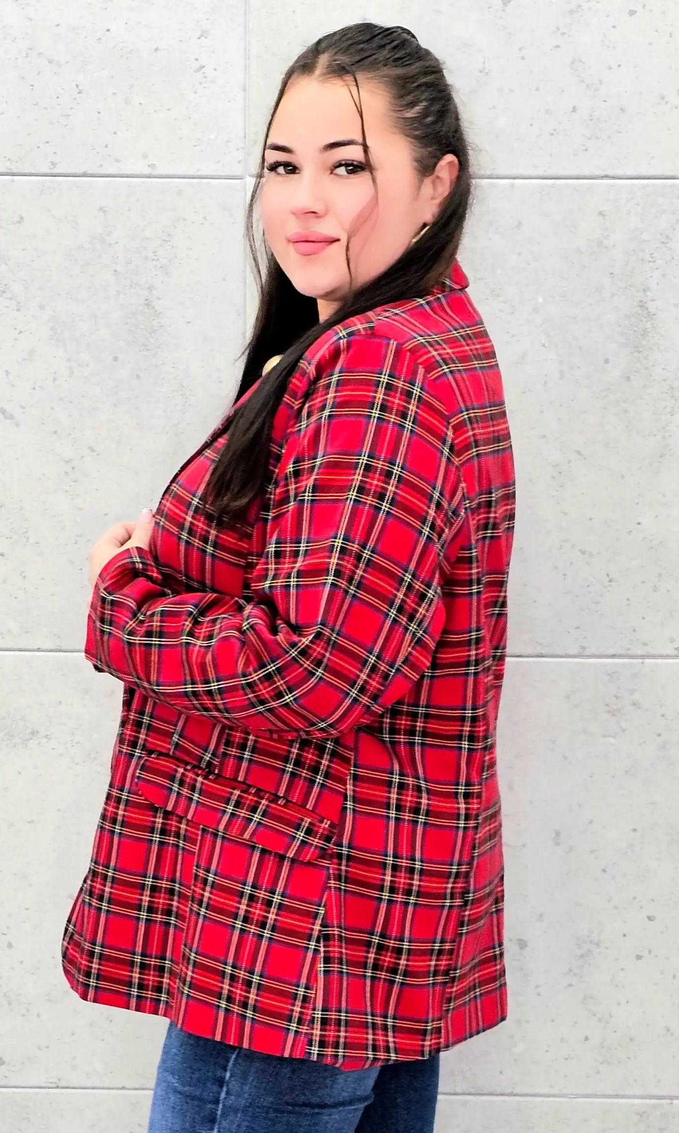 Elegancka marynarka plus size w kratę – stylowa propozycja Stylowa XL Stylowa XL