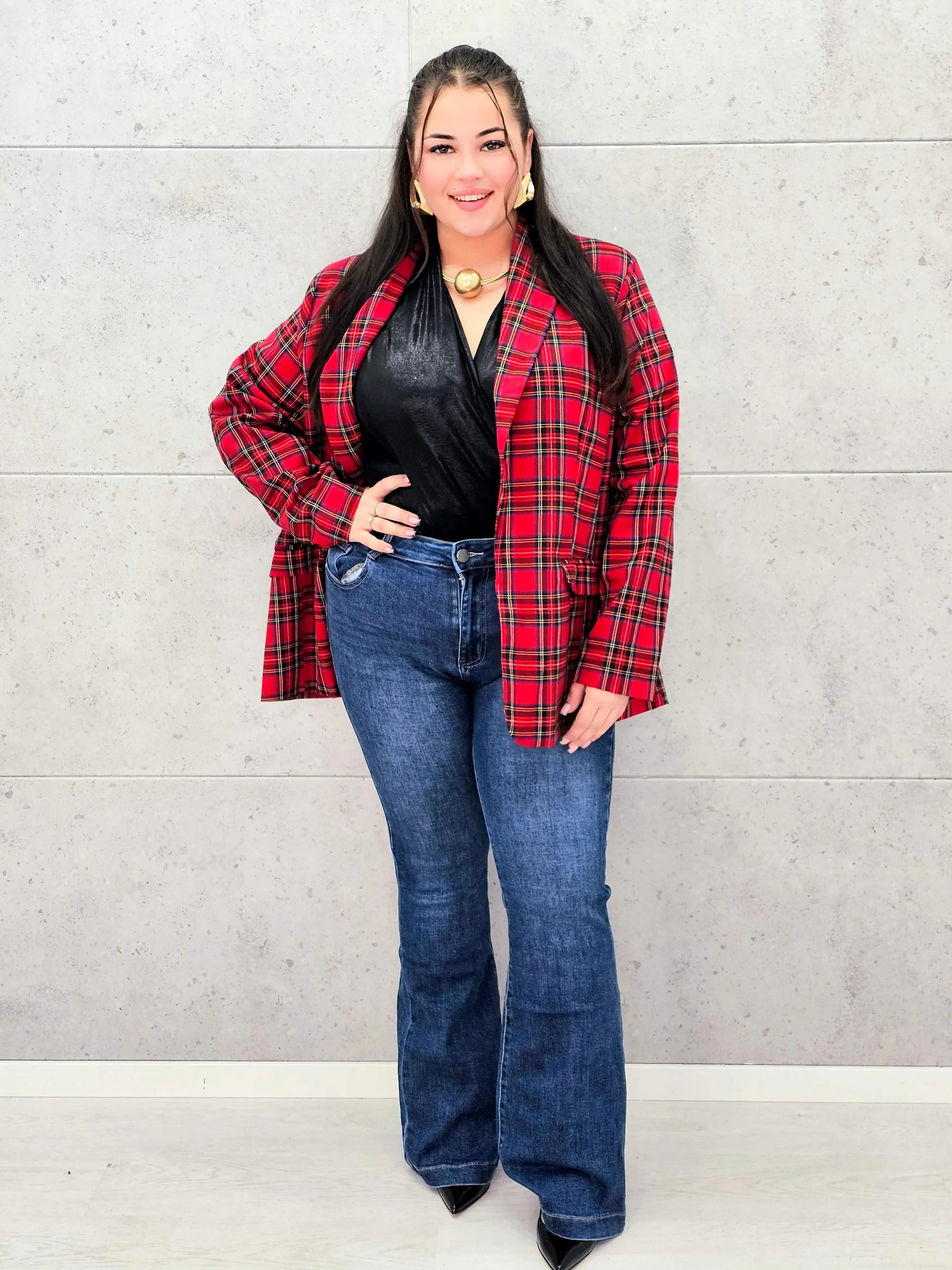 Elegancka marynarka plus size w kratę – stylowa propozycja Stylowa XL Stylowa XL