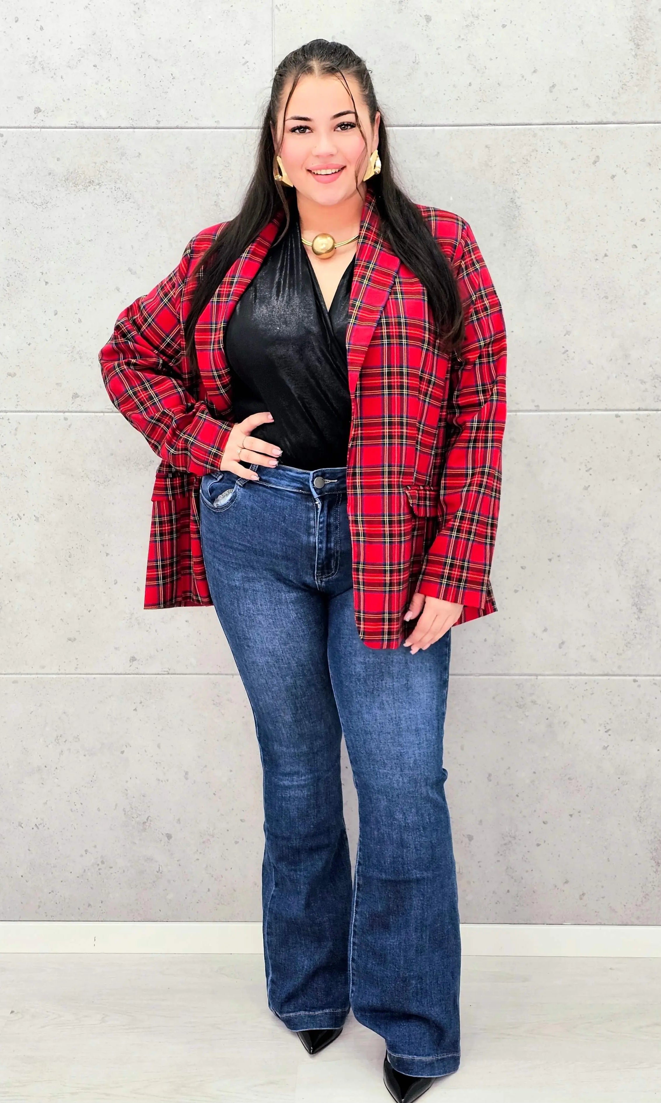 Elegancka marynarka plus size w kratę – stylowa propozycja Stylowa XL Stylowa XL