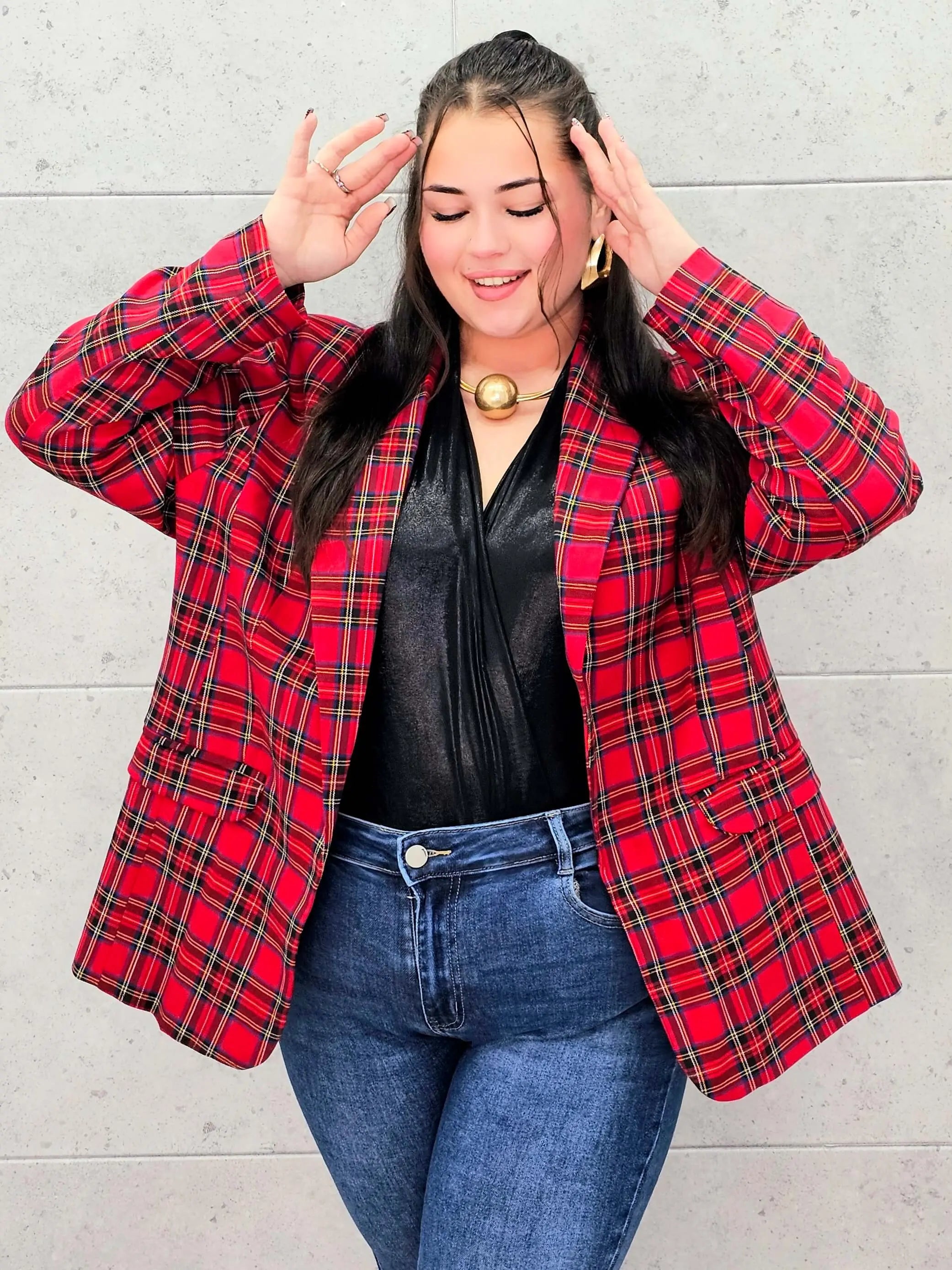 Elegancka marynarka plus size w kratę – stylowa propozycja Stylowa XL Stylowa XL