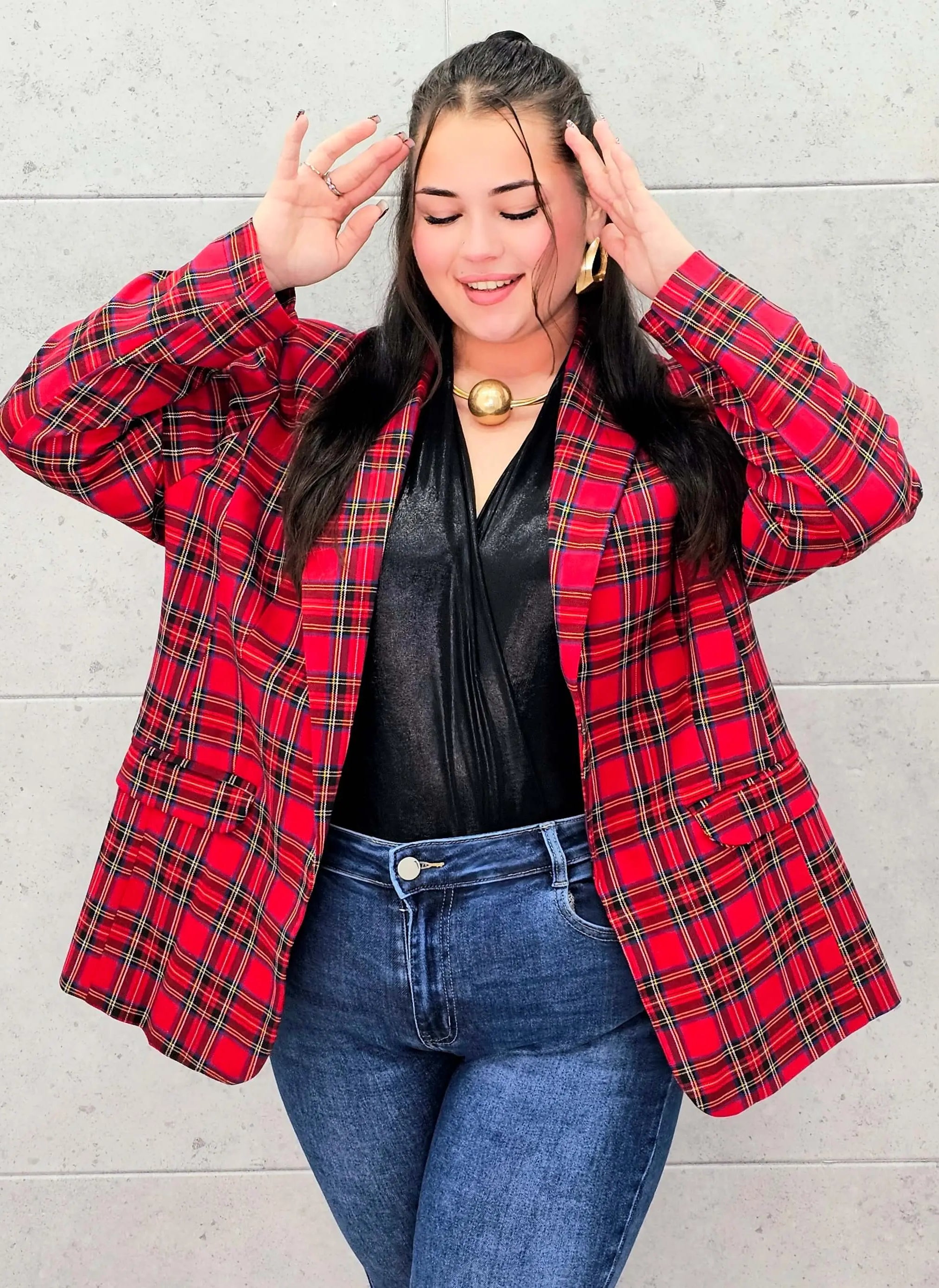 Elegancka marynarka plus size w kratę – stylowa propozycja Stylowa XL Stylowa XL