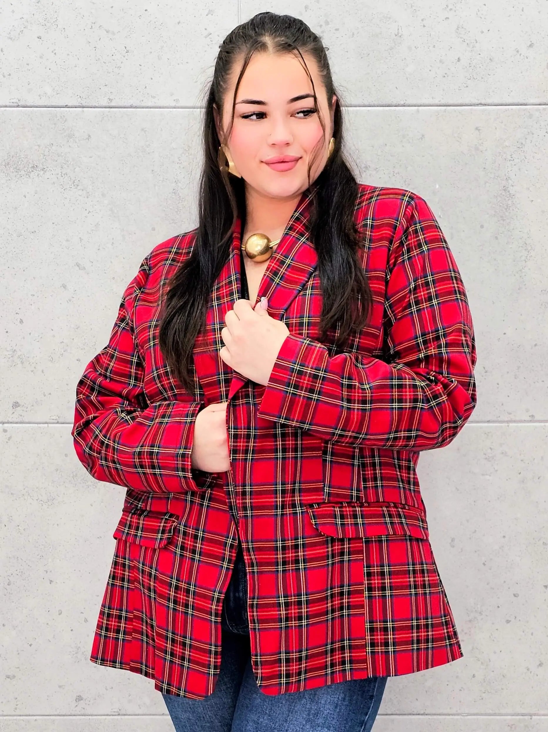 Elegancka marynarka plus size w kratę – stylowa propozycja Stylowa XL Stylowa XL