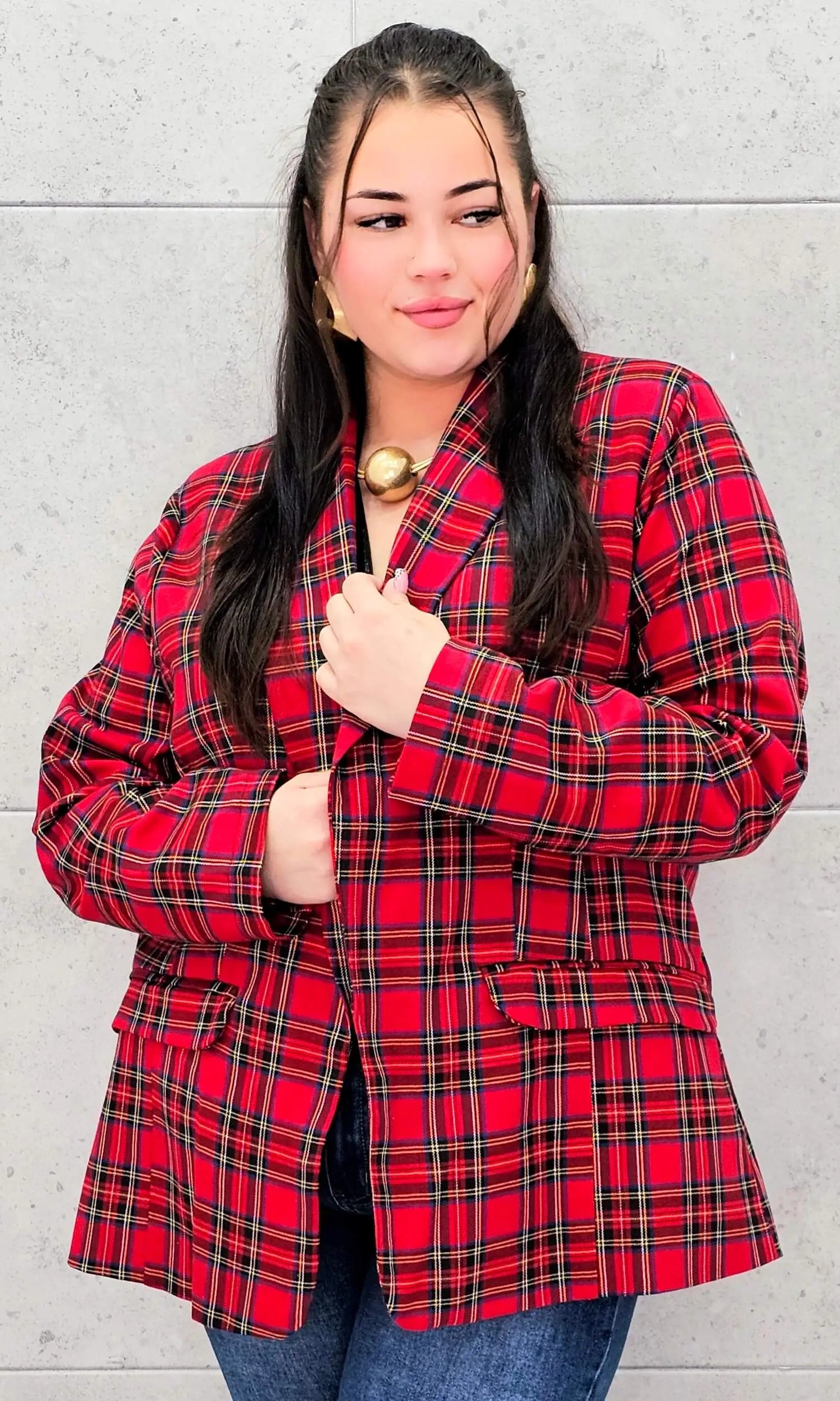 Elegancka marynarka plus size w kratę – stylowa propozycja Stylowa XL Stylowa XL