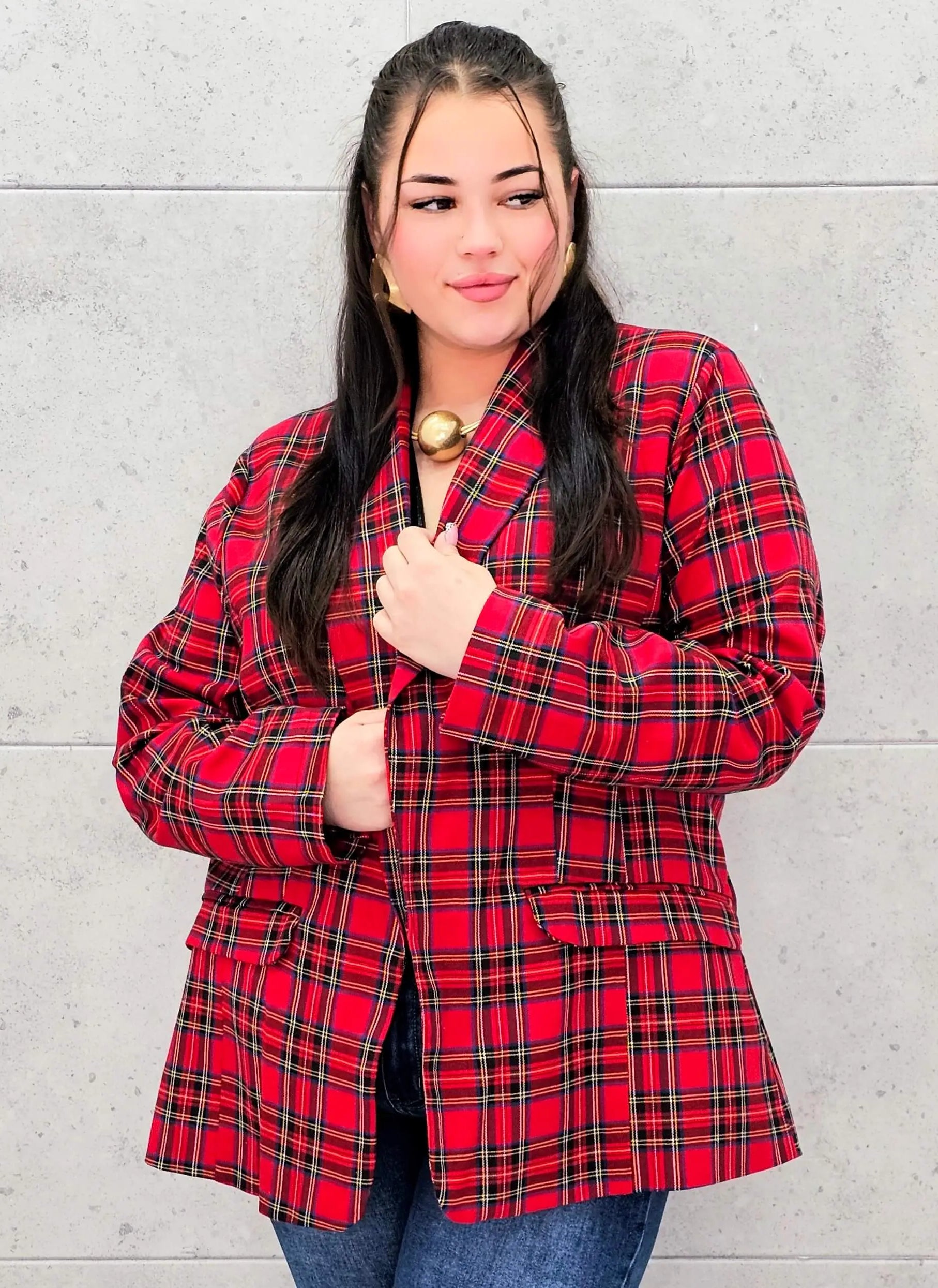 Elegancka marynarka plus size w kratę – stylowa propozycja Stylowa XL Stylowa XL