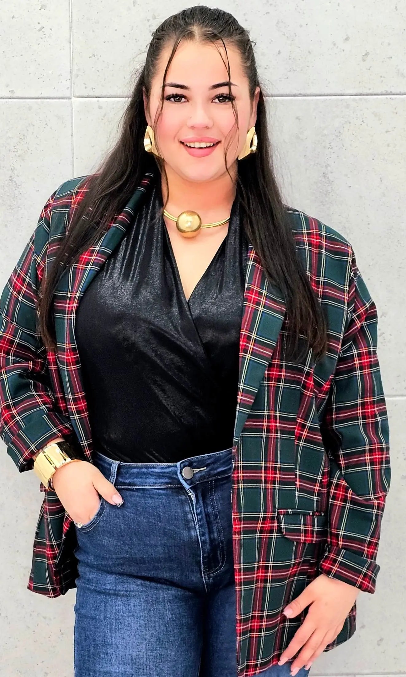 Elegancka marynarka plus size w kratę – stylowa propozycja Stylowa XL Stylowa XL