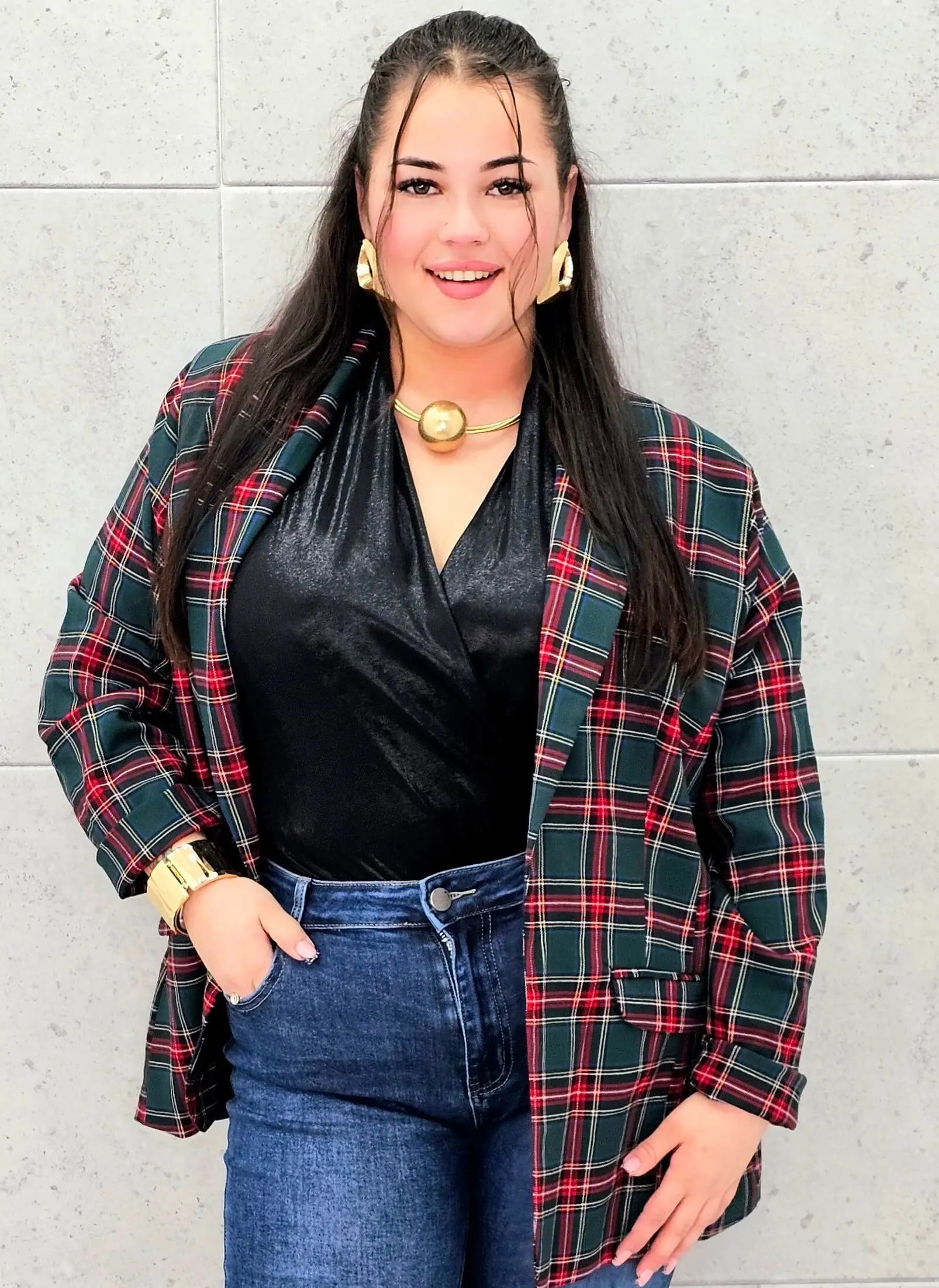 Elegancka marynarka plus size w kratę – stylowa propozycja Stylowa XL Stylowa XL