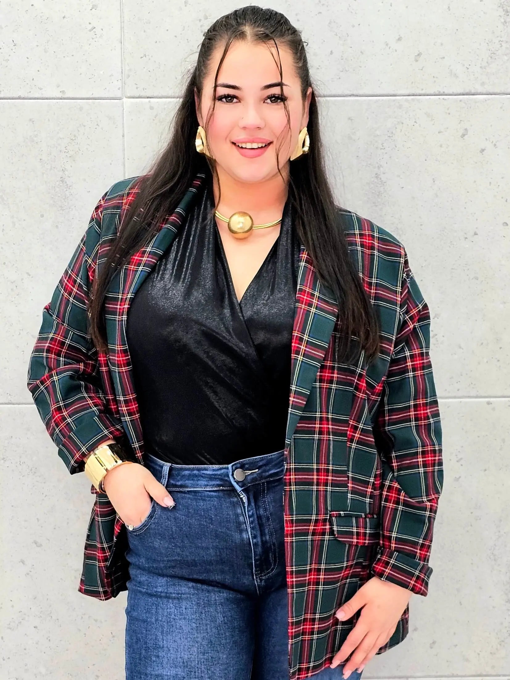 Elegancka marynarka plus size w kratę – stylowa propozycja Stylowa XL Stylowa XL