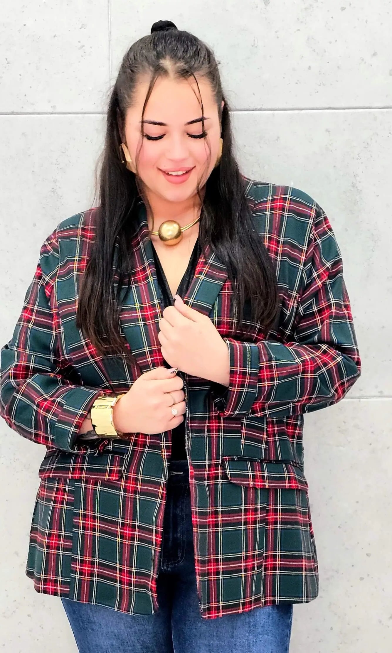 Elegancka marynarka plus size w kratę – stylowa propozycja Stylowa XL Stylowa XL