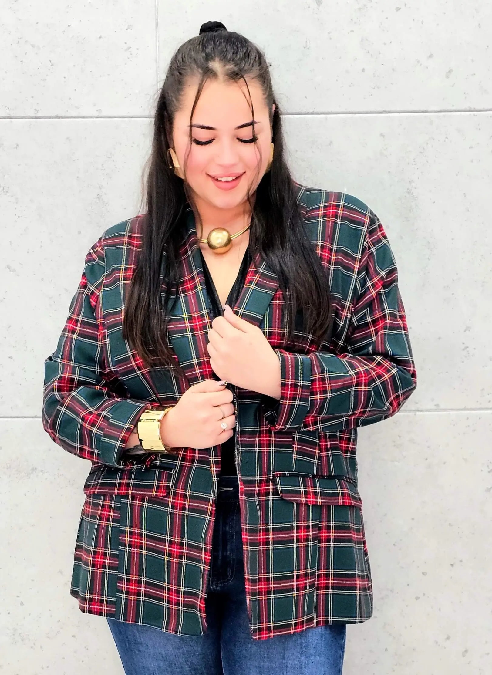 Elegancka marynarka plus size w kratę – stylowa propozycja Stylowa XL Stylowa XL