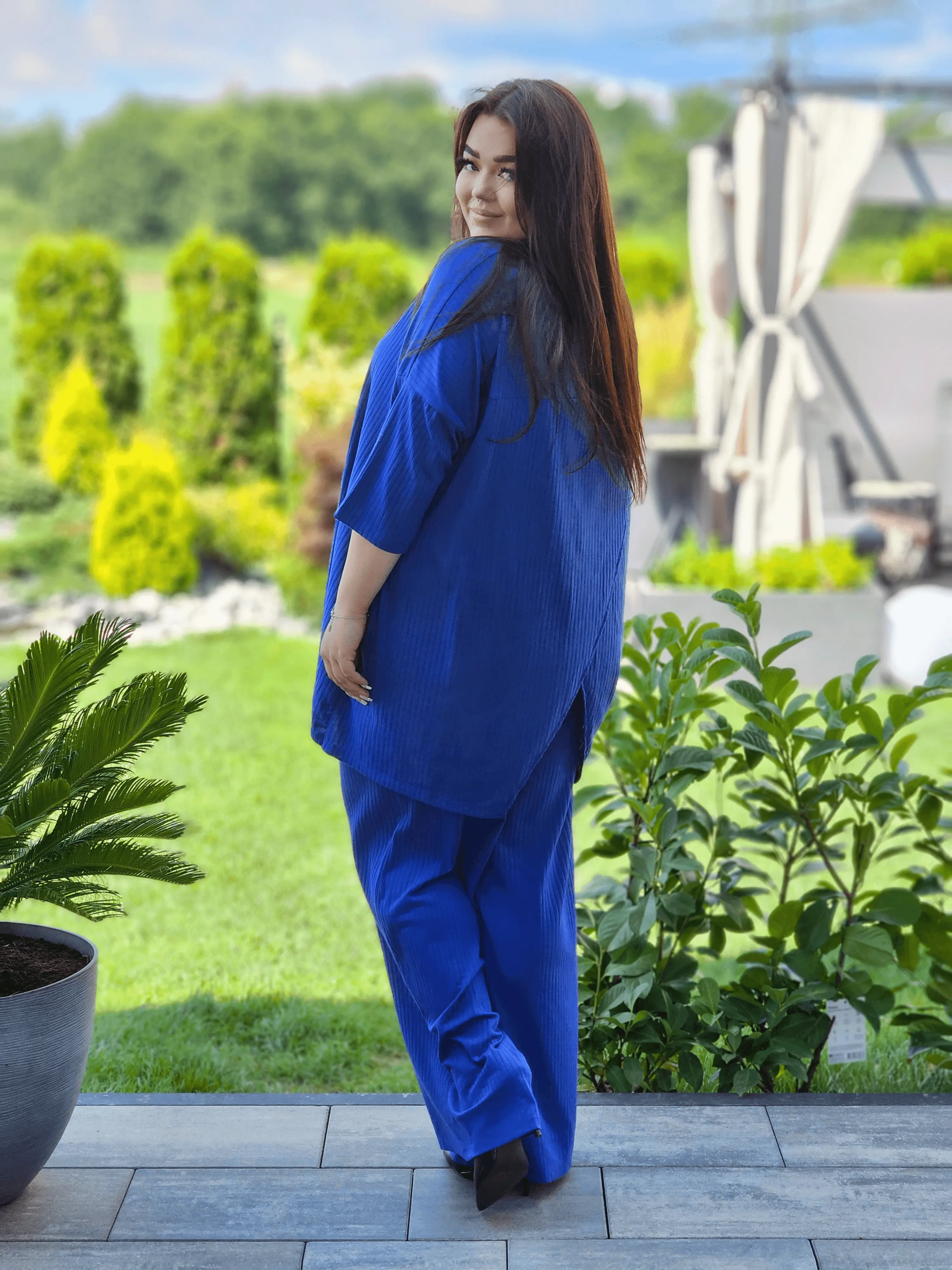 Elegancki prążkowy komplet Stylowa XL