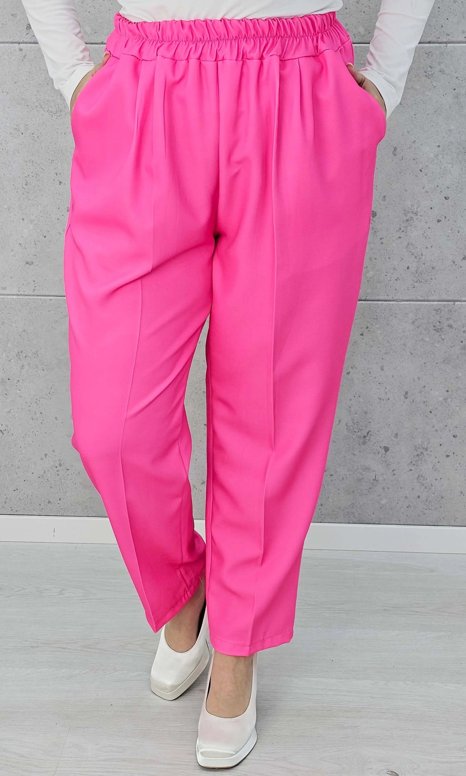 Eleganckie spodnie z gumką w pasie Stylowa XL