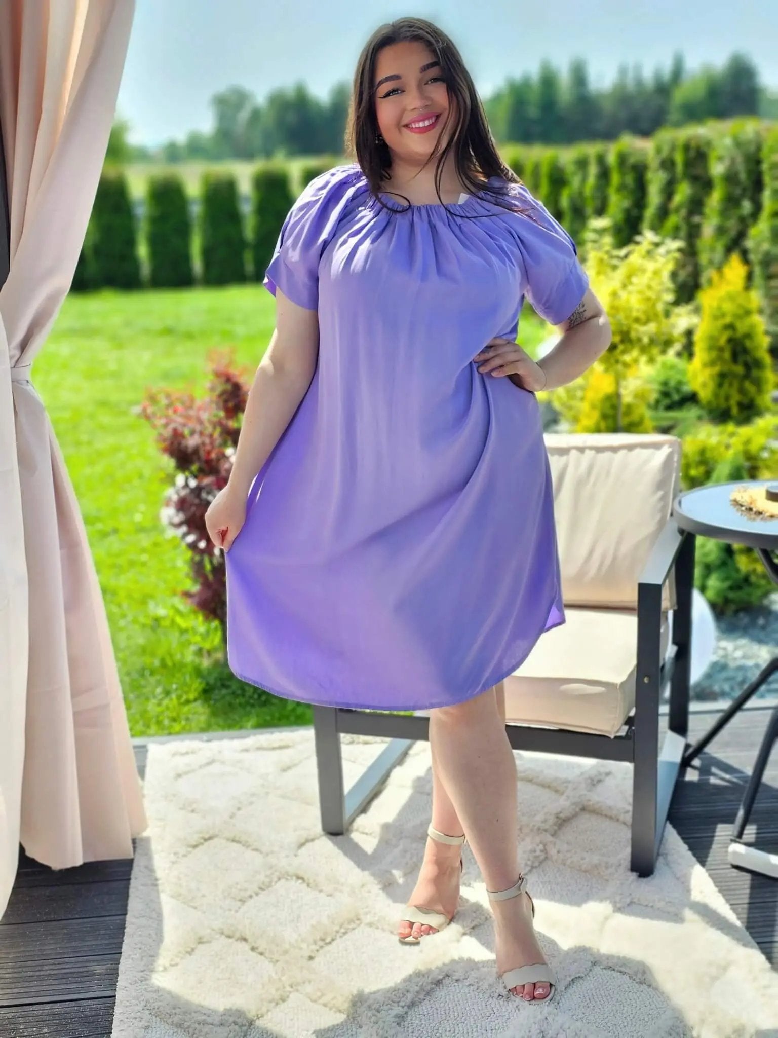 Gładka sukienka hiszpanka w kilku kolorach Stylowa XL