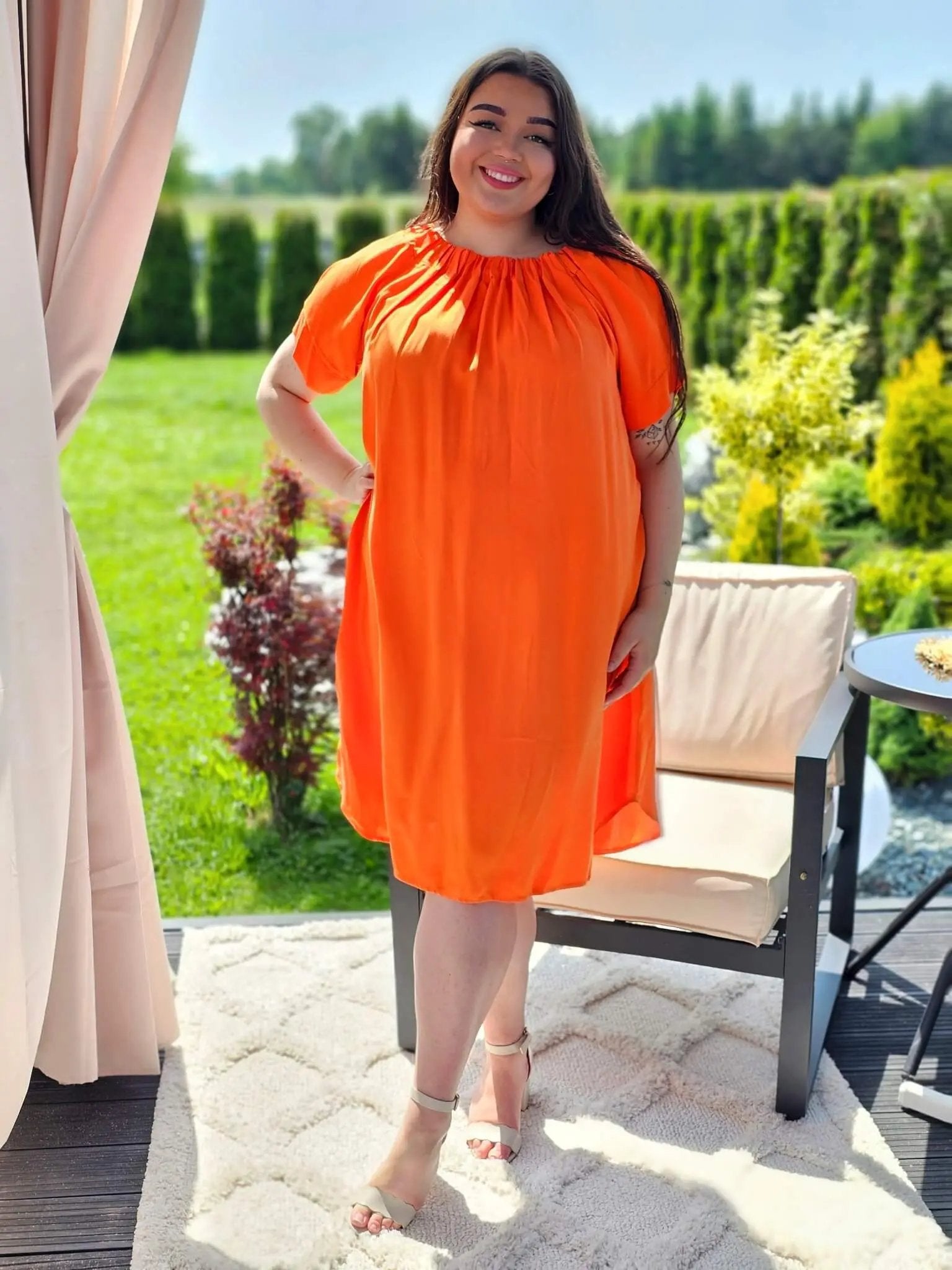 Gładka sukienka hiszpanka w kilku kolorach Stylowa XL