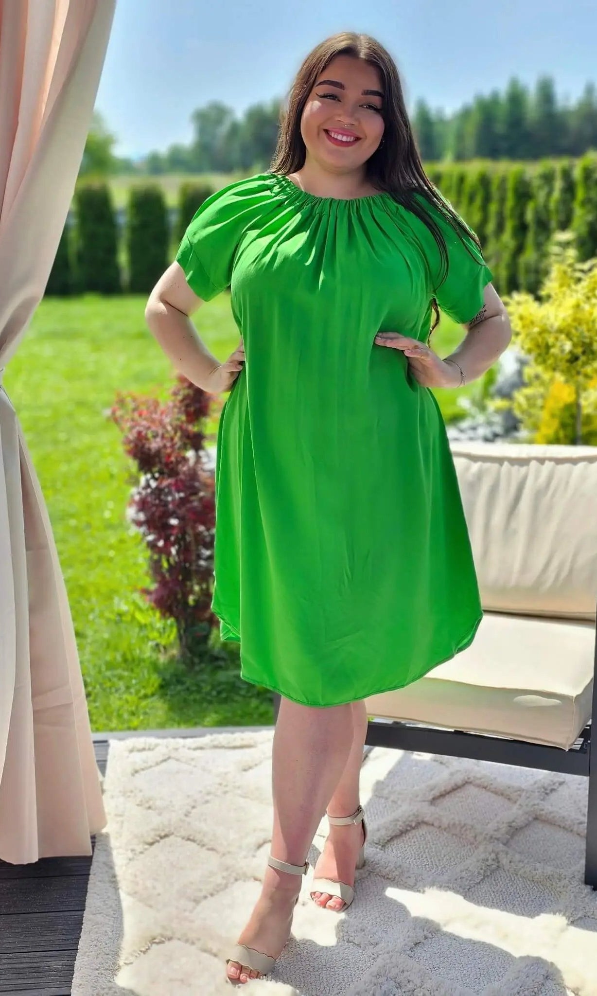 Gładka sukienka hiszpanka w kilku kolorach Stylowa XL