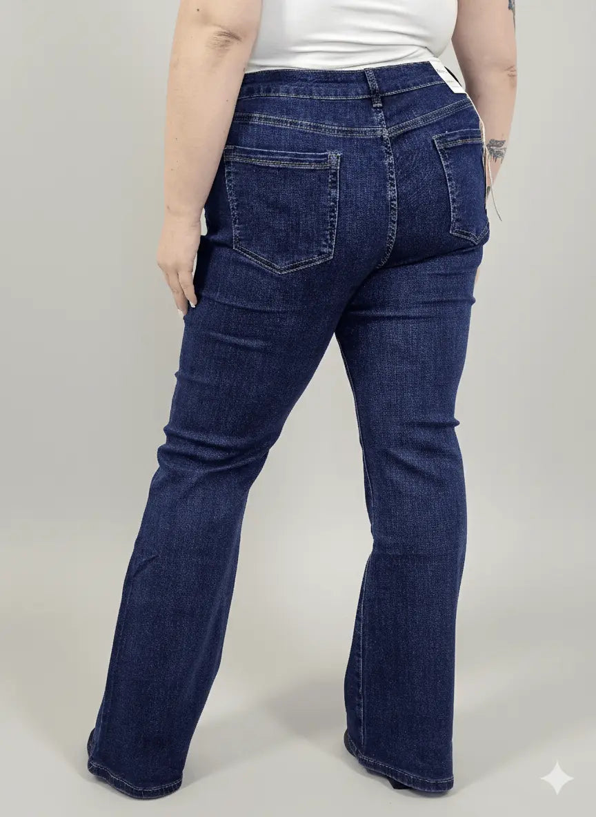 Jeansy plus size G-Smack XXL z wysokim stanem – klasyczny ciemny denim Stylowa XL