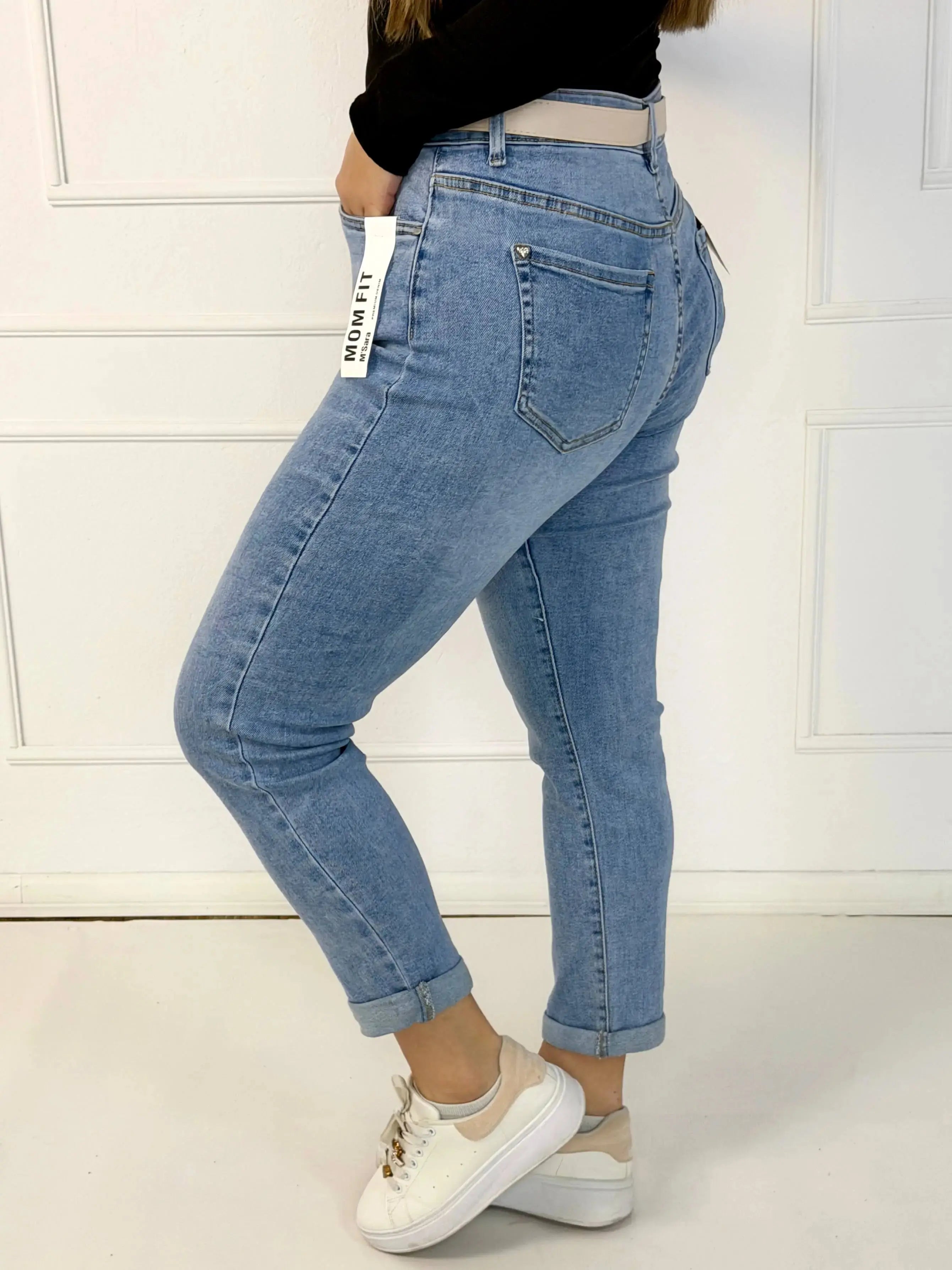 Jeansy plus size M'Sara mom fit XXL – jasny denim z wysokim stanem Stylowa XL