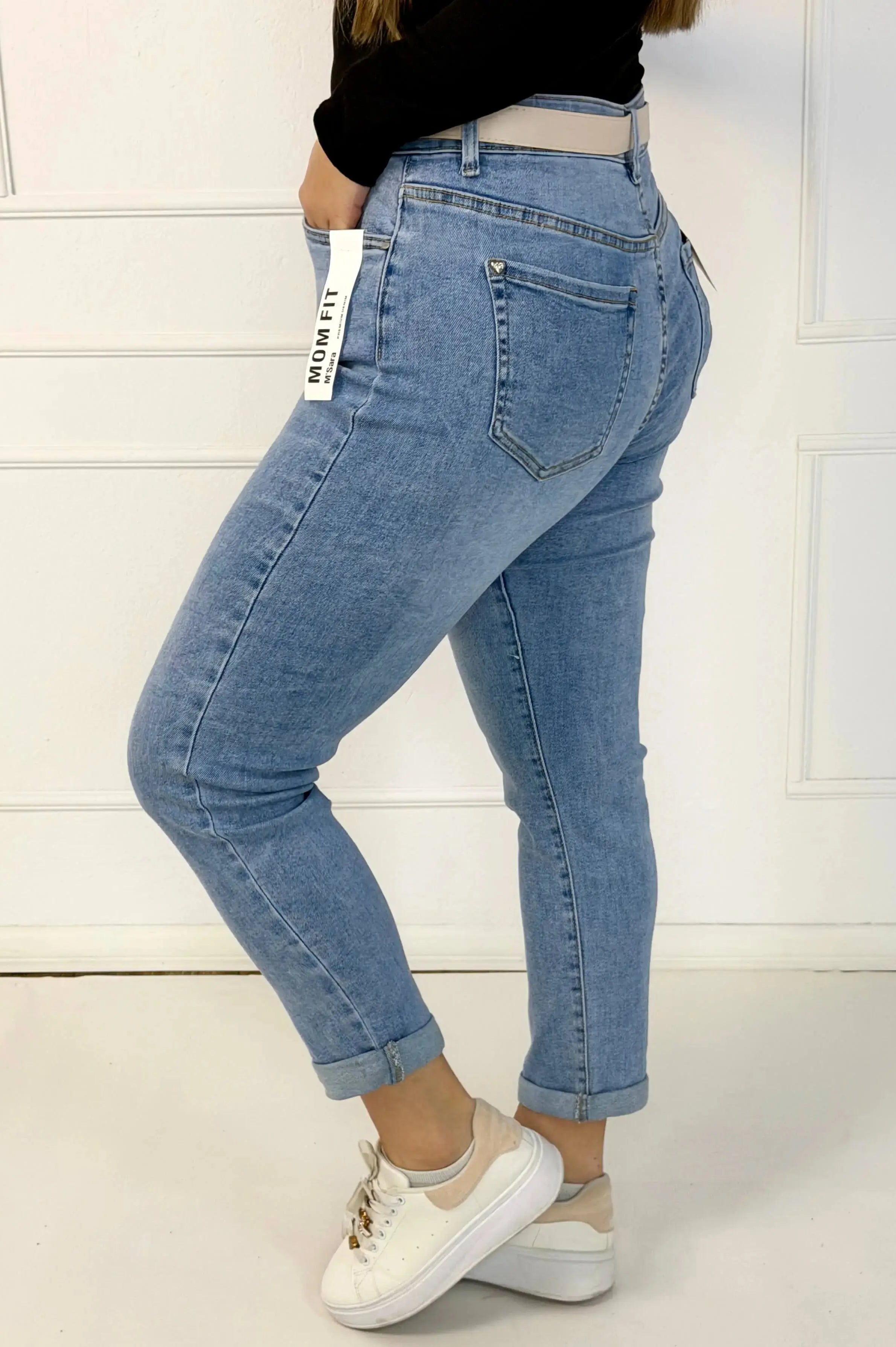 Jeansy plus size M'Sara mom fit XXL – jasny denim z wysokim stanem Stylowa XL