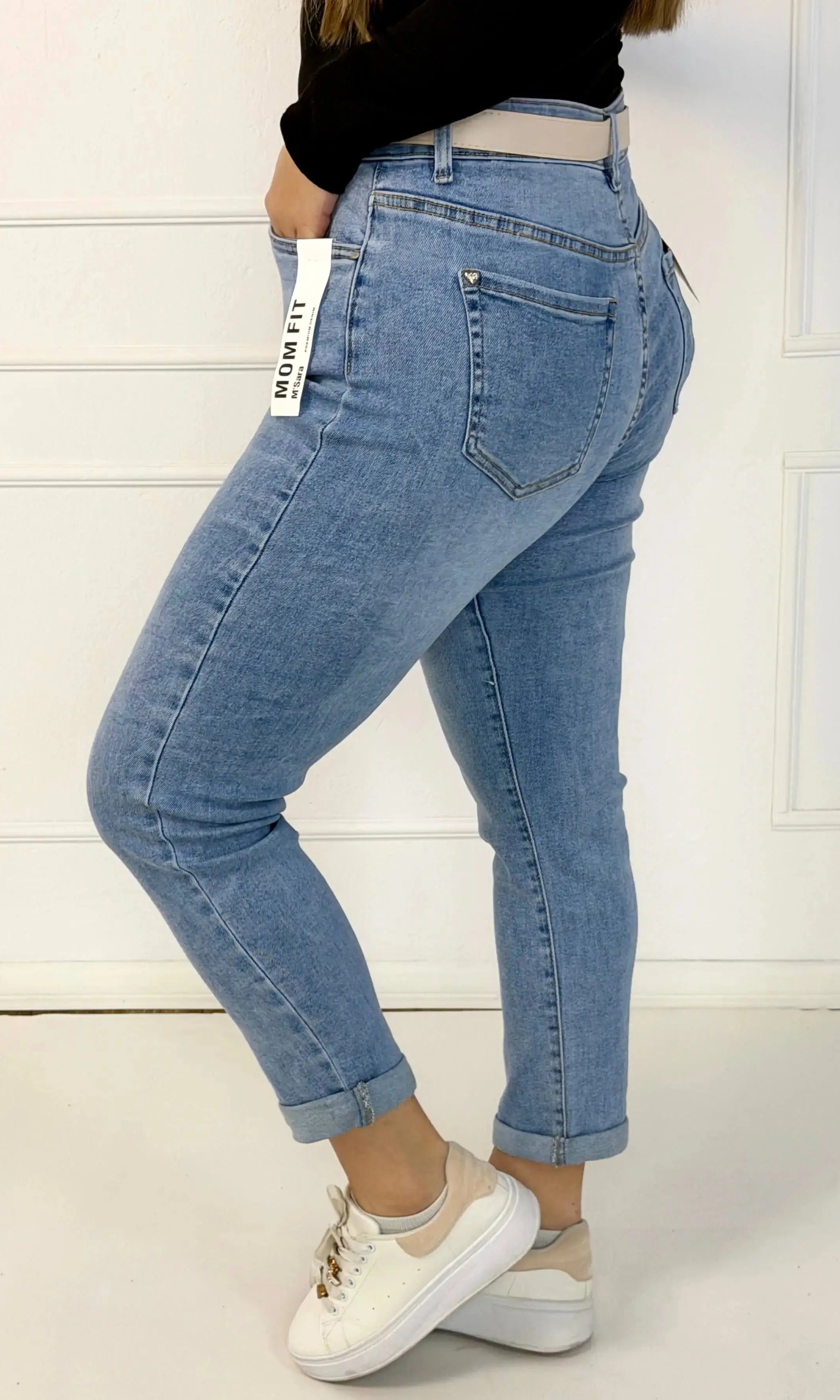 Jeansy plus size M'Sara mom fit XXL – jasny denim z wysokim stanem Stylowa XL