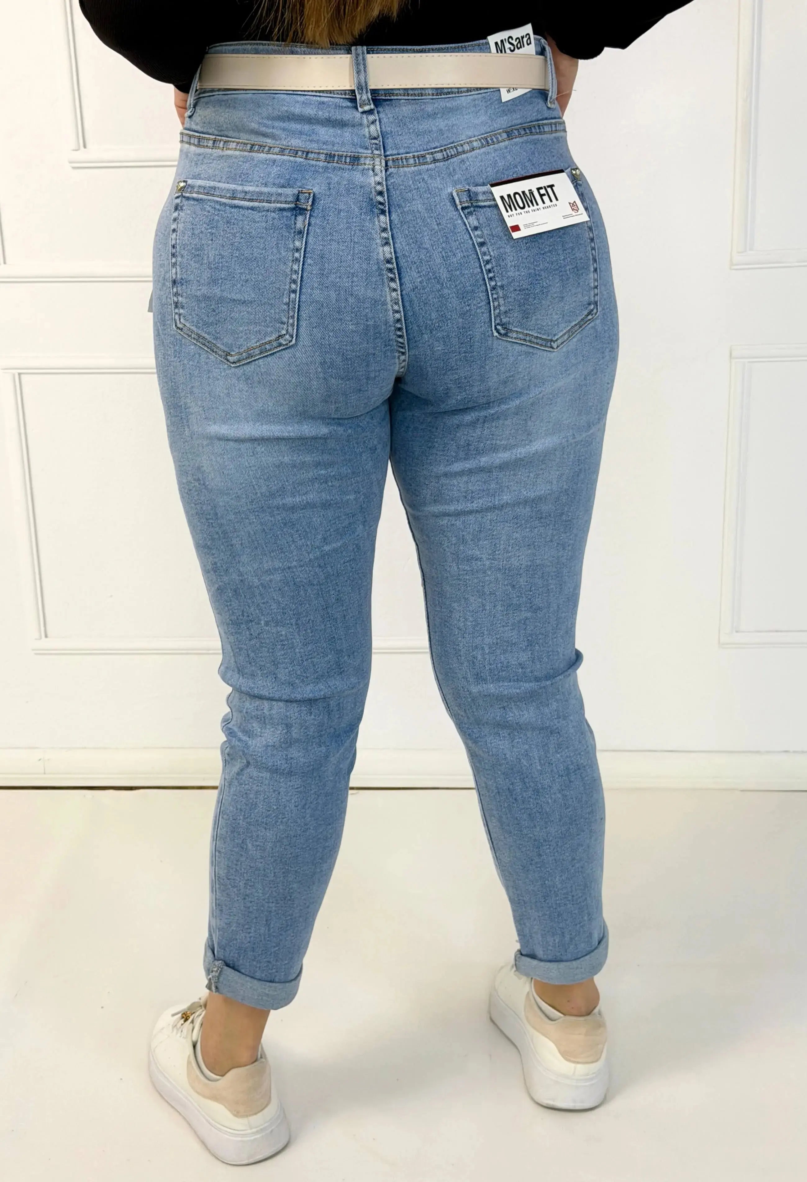 Jeansy plus size M'Sara mom fit XXL – jasny denim z wysokim stanem Stylowa XL