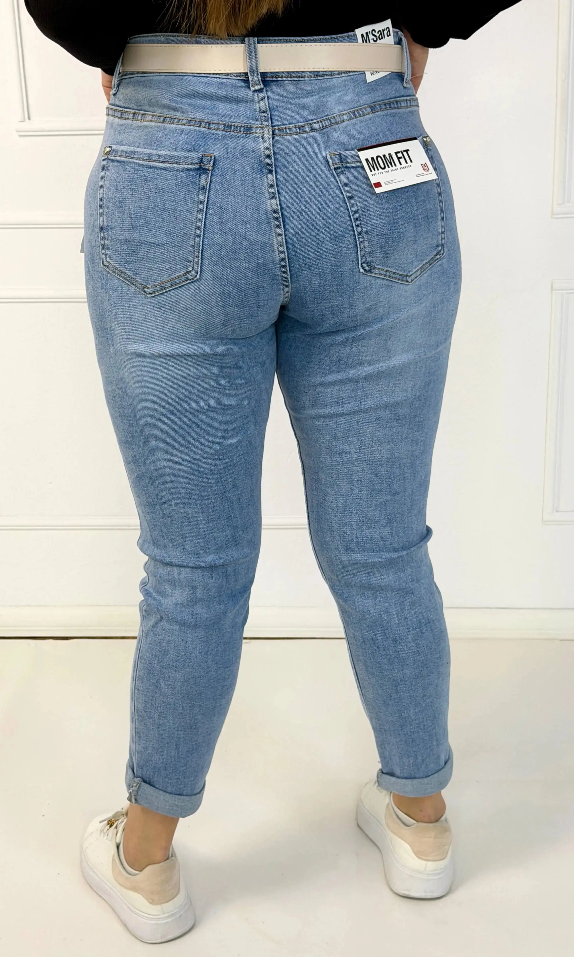 Jeansy plus size M'Sara mom fit XXL – jasny denim z wysokim stanem Stylowa XL