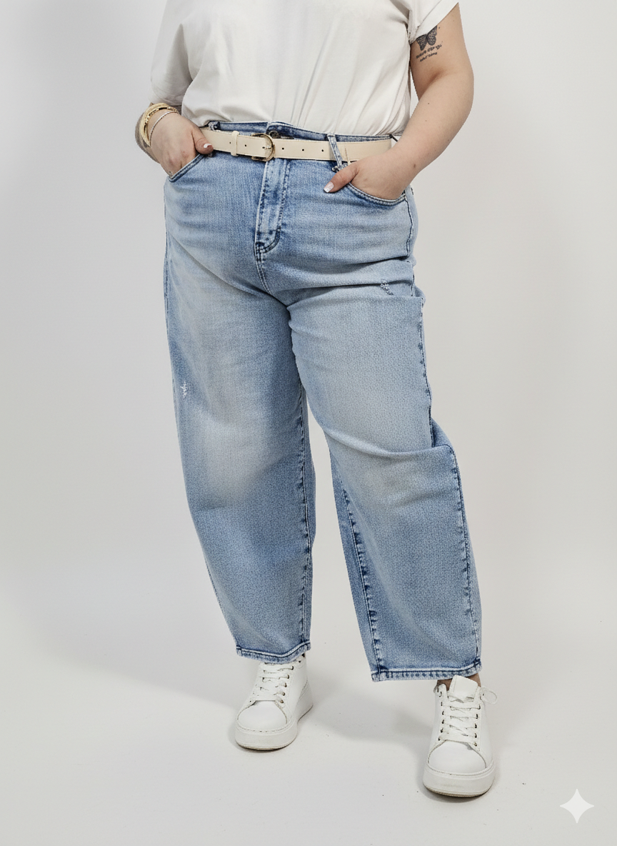 Jeansy plus size jasne z wysokim stanem – wygodne spodnie XXL Stylowa XL
