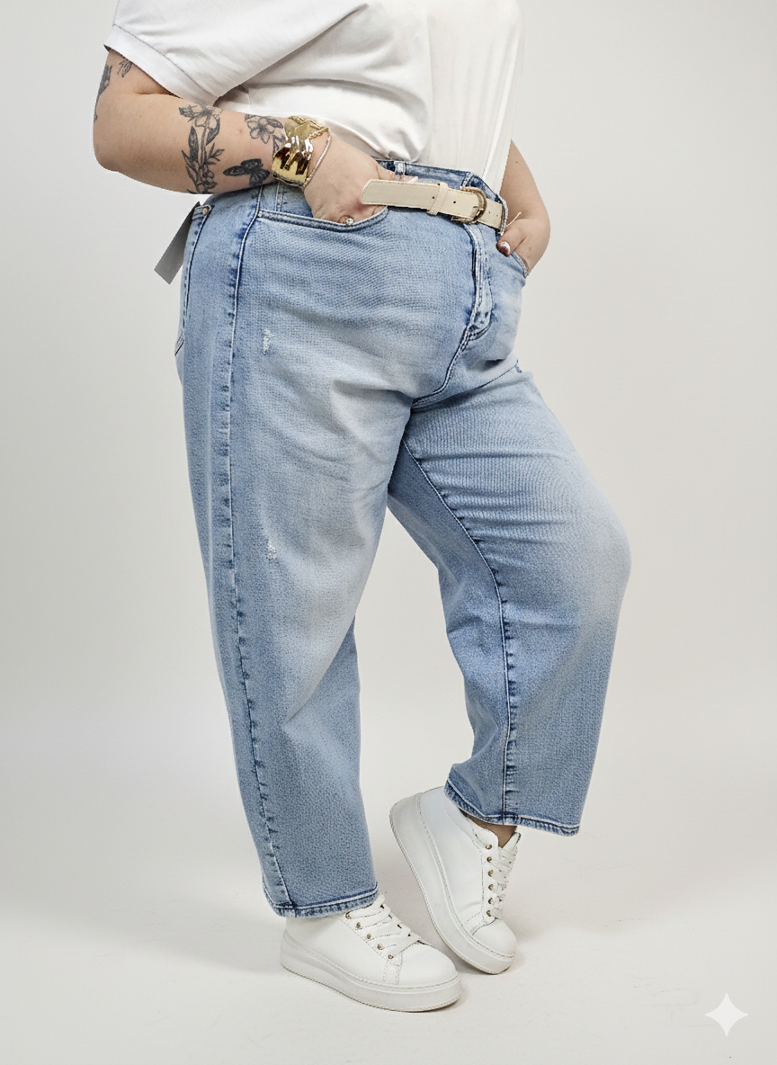 Jeansy plus size jasne z wysokim stanem – wygodne spodnie XXL Stylowa XL