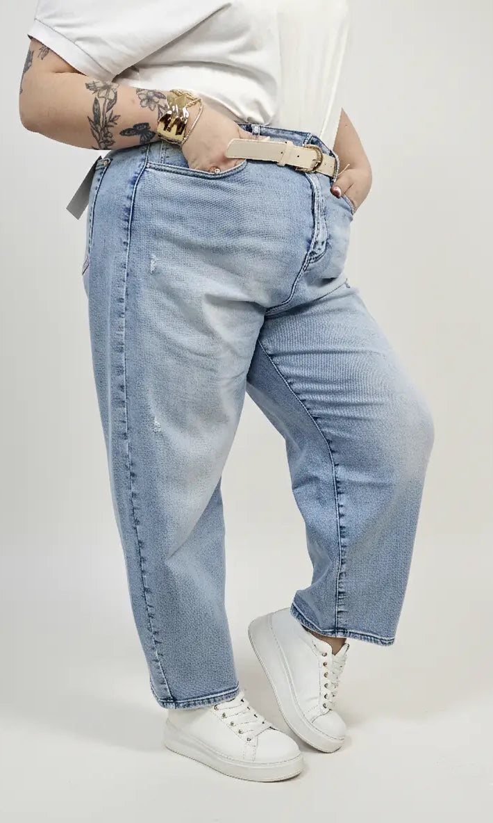 Jeansy plus size jasne z wysokim stanem – wygodne spodnie XXL Stylowa XL