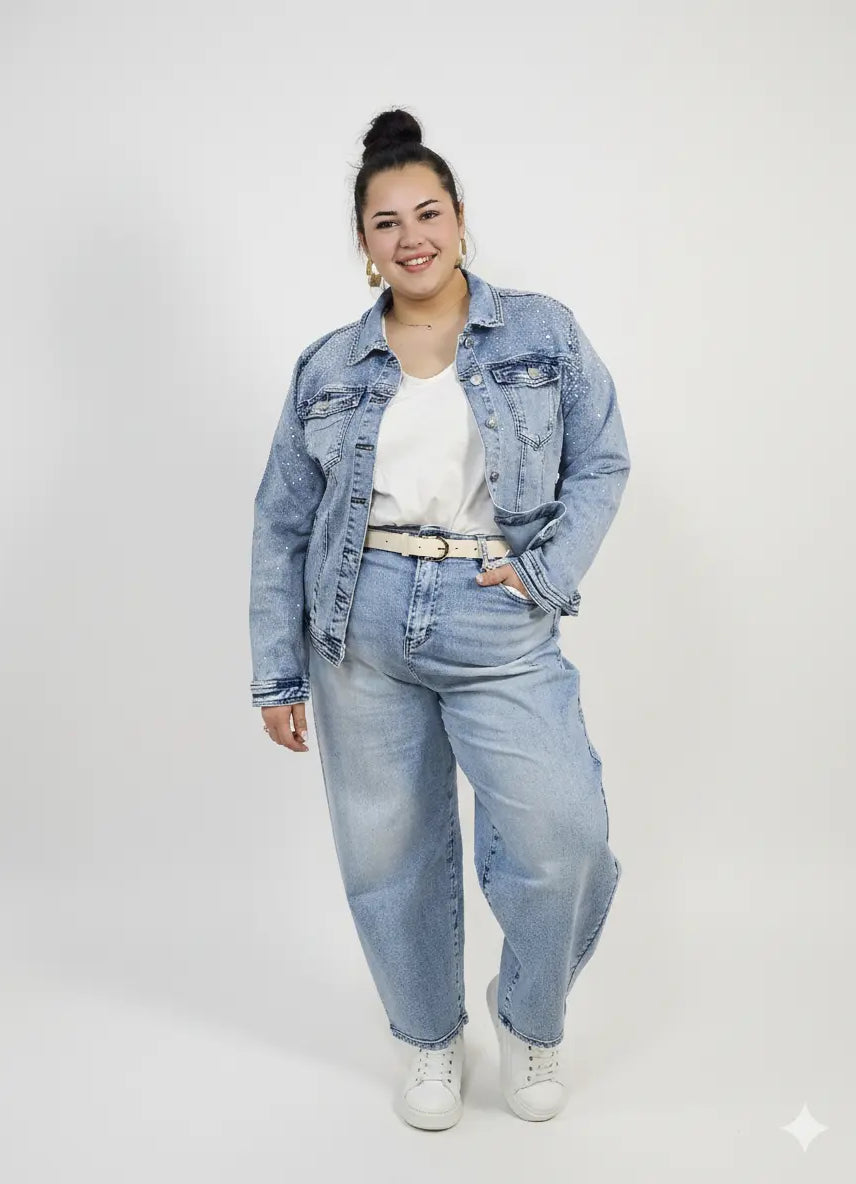 Jeansy plus size jasne z wysokim stanem – wygodne spodnie XXL Stylowa XL