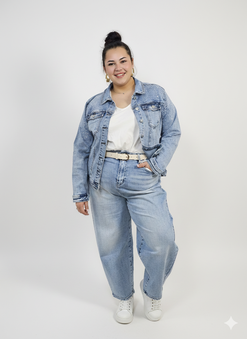 Jeansy plus size jasne z wysokim stanem – wygodne spodnie XXL Stylowa XL