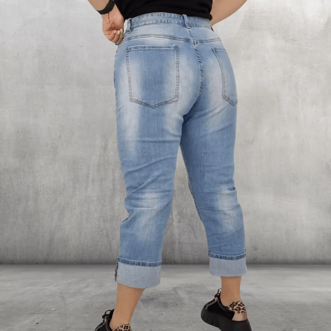 Jeansy z koronkowym akcentem Stylowa XL