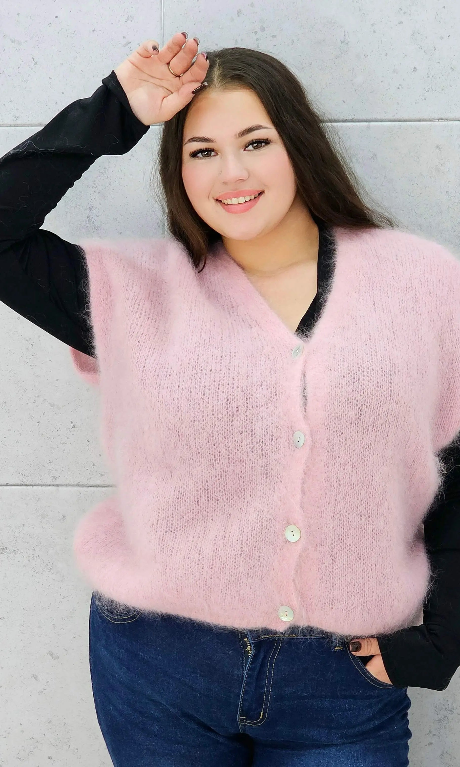 Kamizelka StylowaXL plus size z miękkiego moheru – ciepła i puszysta kamizelka plus size Stylowa XL