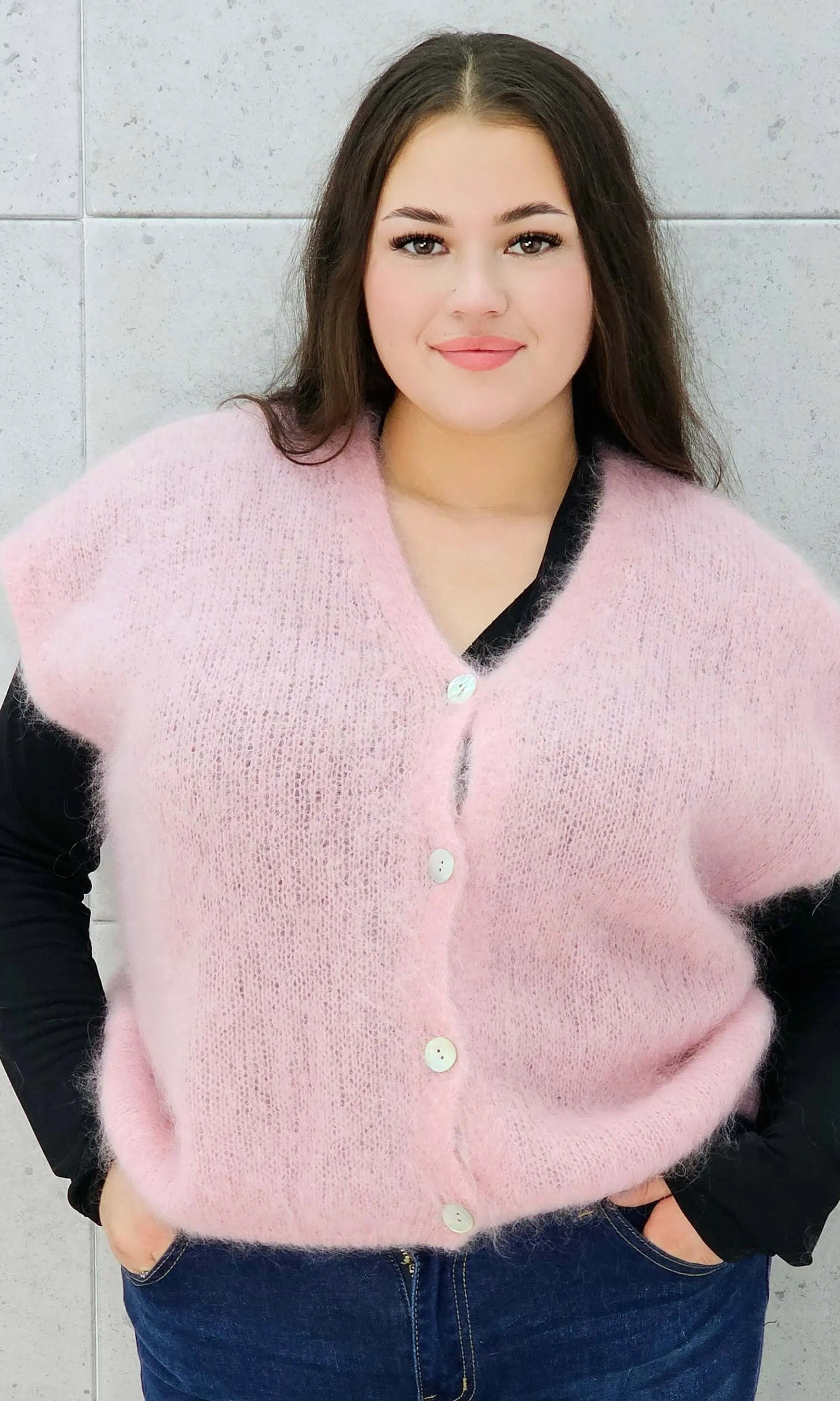 Kamizelka StylowaXL plus size z miękkiego moheru – ciepła i puszysta kamizelka plus size Stylowa XL