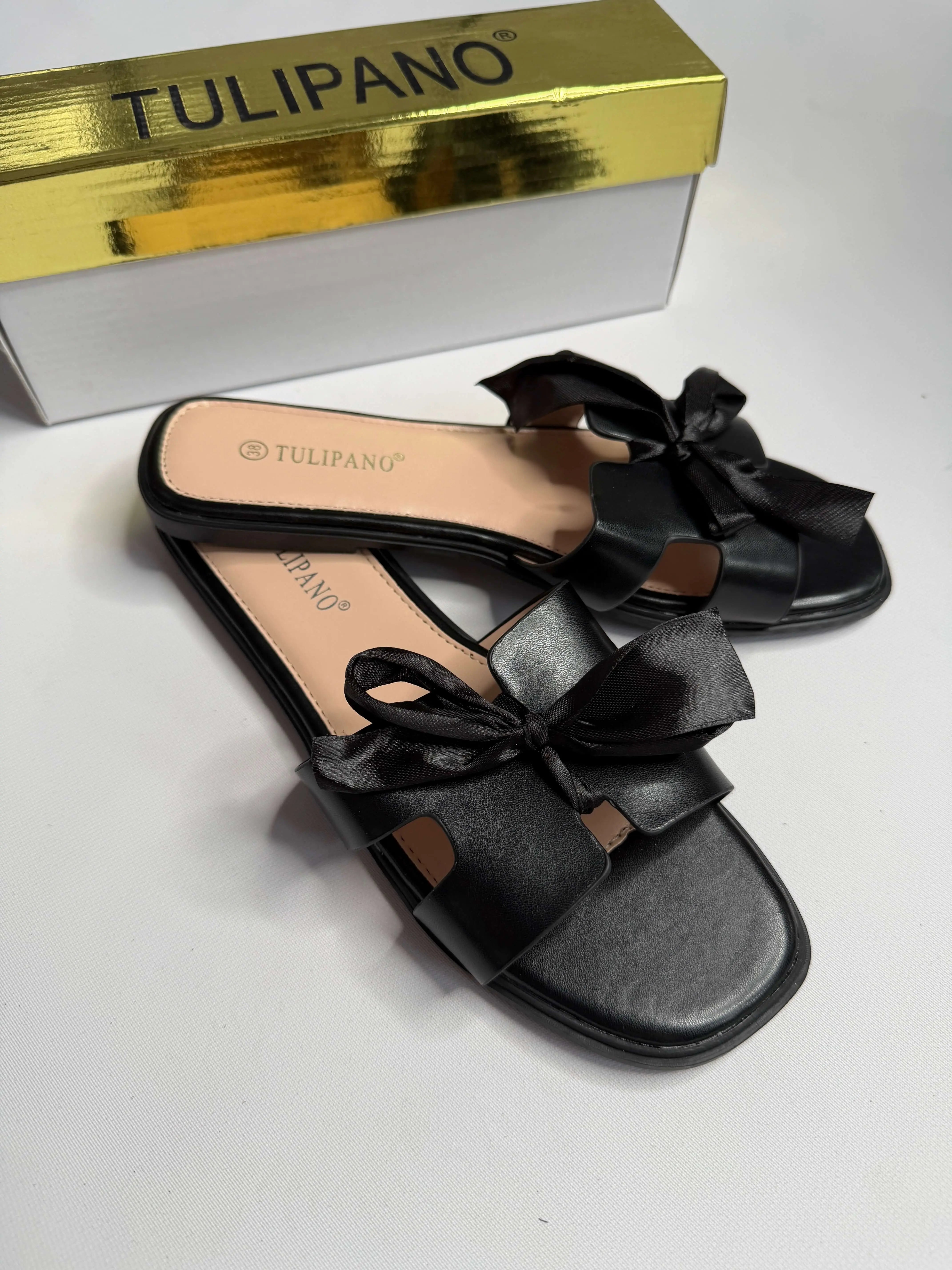 Klapki damskie Tulipano z kokardą – eleganckie na wiosne i lato Stylowa XL