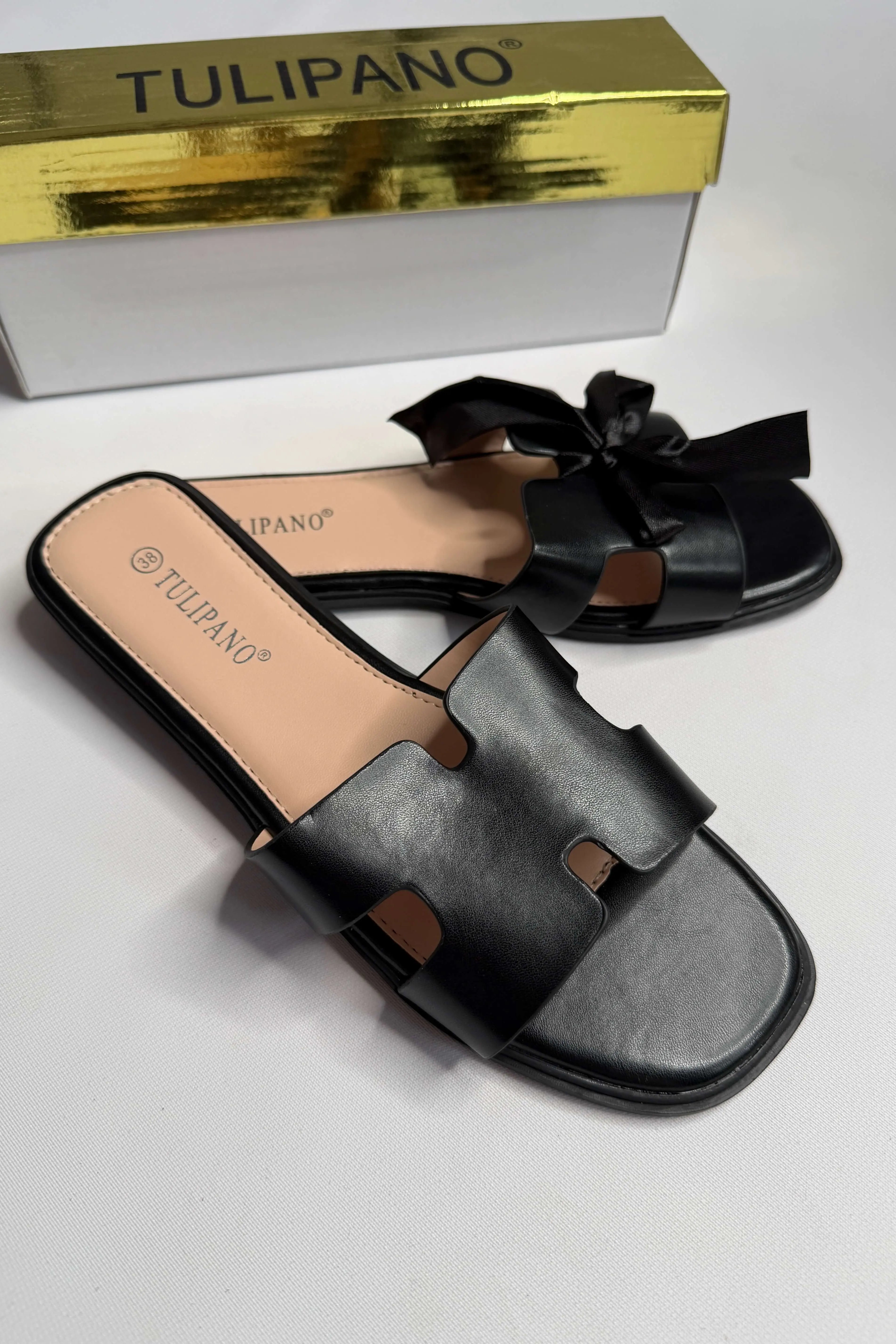 Klapki damskie Tulipano z kokardą – eleganckie na wiosne i lato Stylowa XL