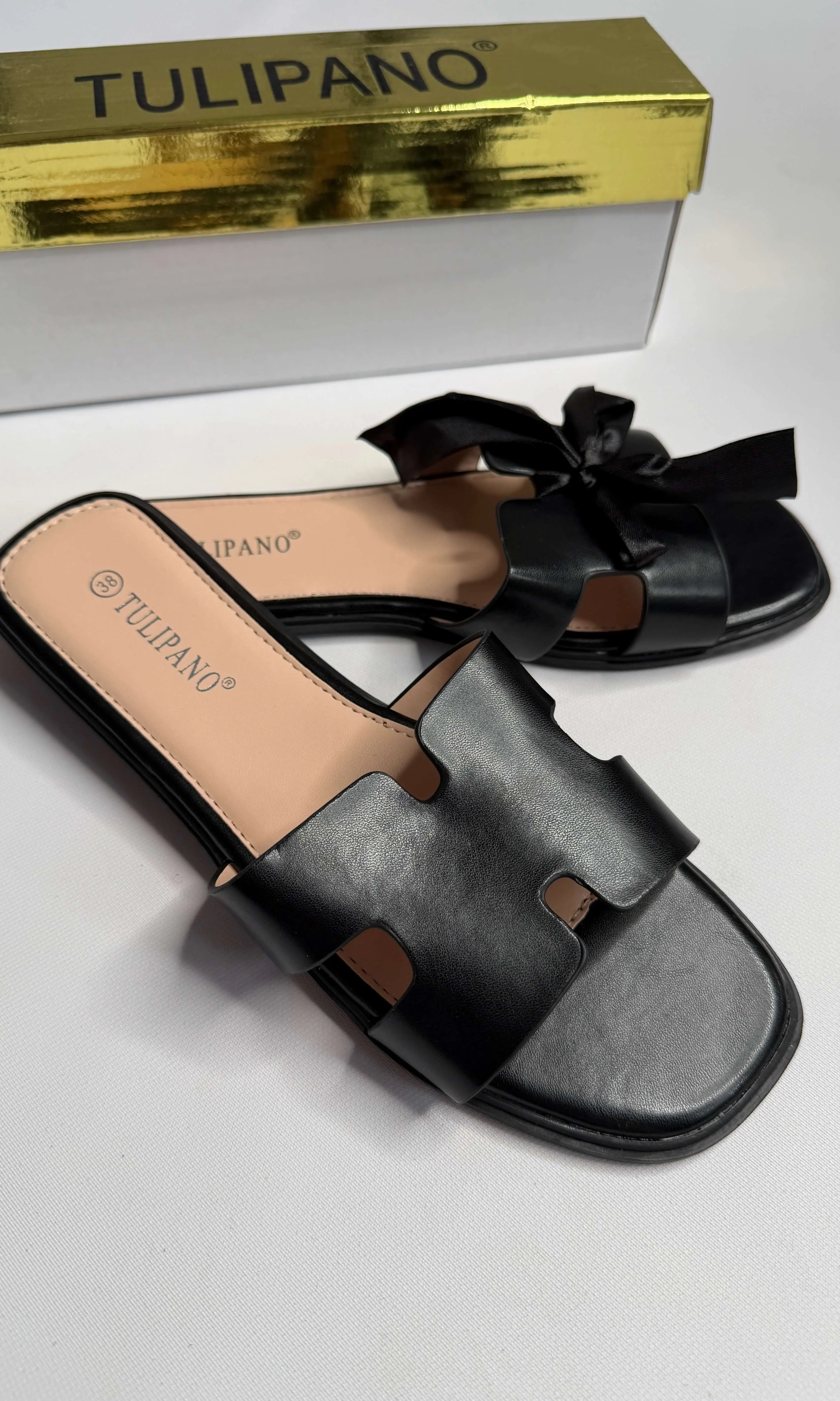 Klapki damskie Tulipano z kokardą – eleganckie na wiosne i lato Stylowa XL