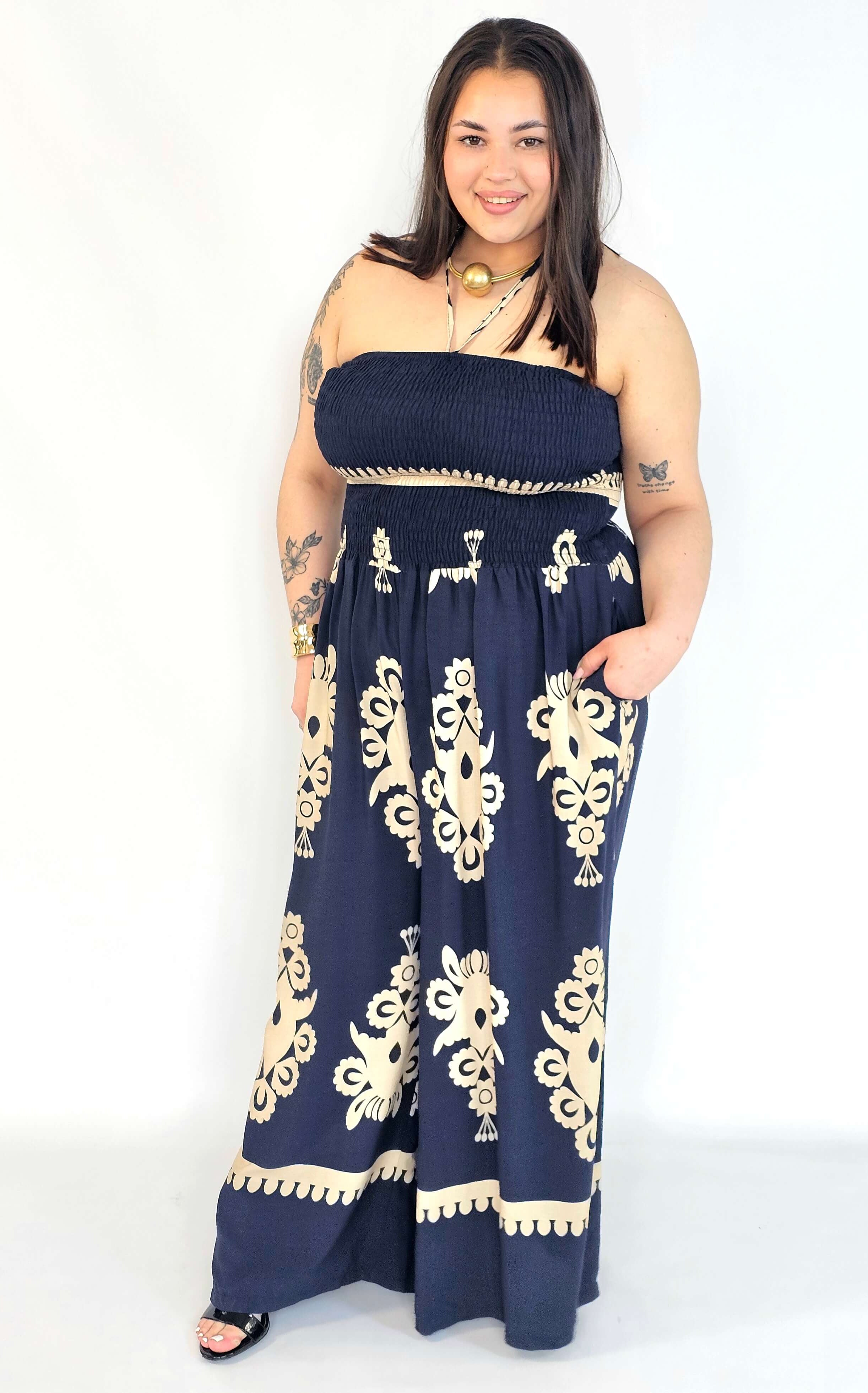 Kombinezon plus size bez ramiączek w eleganckim kolorze Stylowa XL