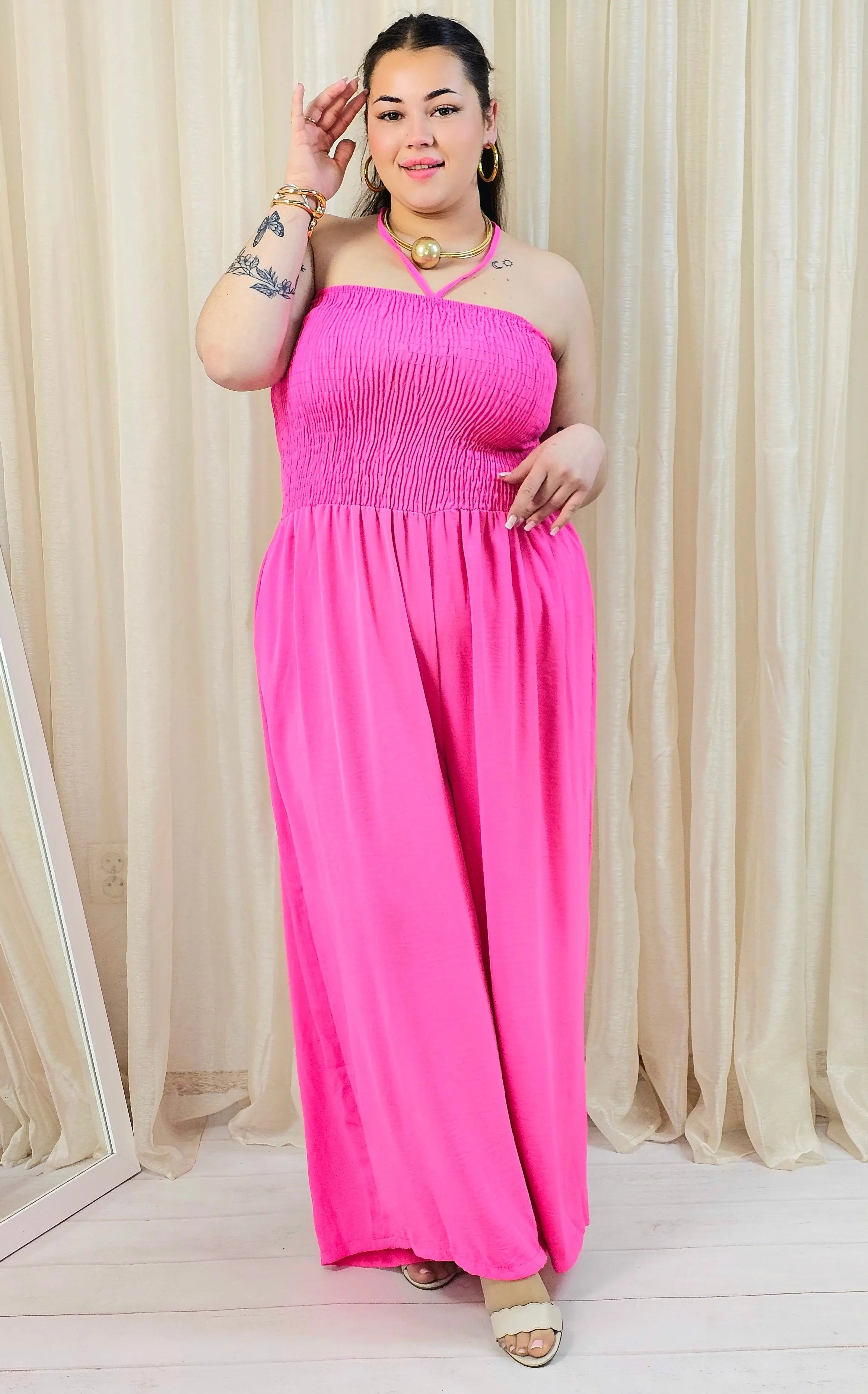 Kombinezon plus size z marszczeniem – wyrazista moda plus size Stylowa XL