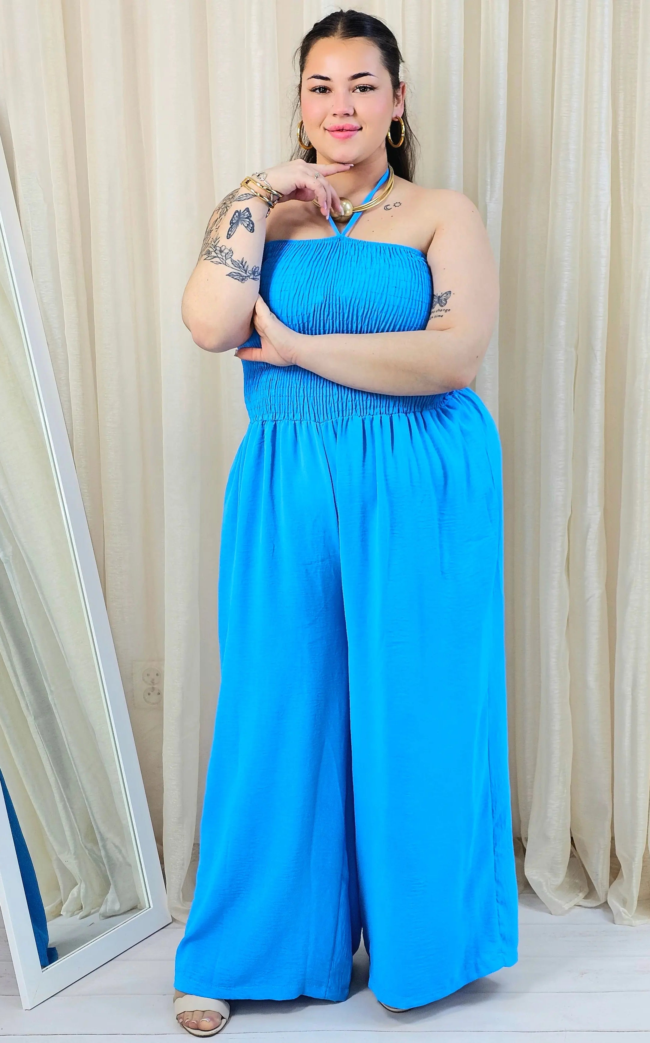 Kombinezon plus size z marszczeniem – wyrazista moda plus size Stylowa XL