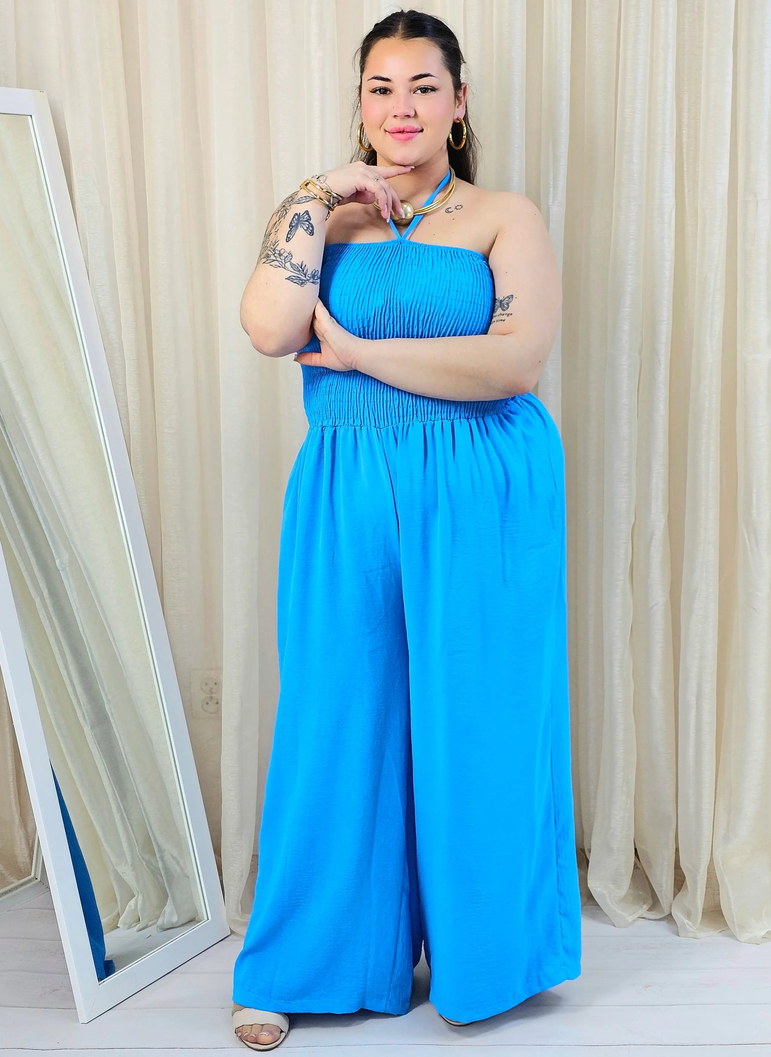 Kombinezon plus size z marszczeniem – wyrazista moda plus size Stylowa XL