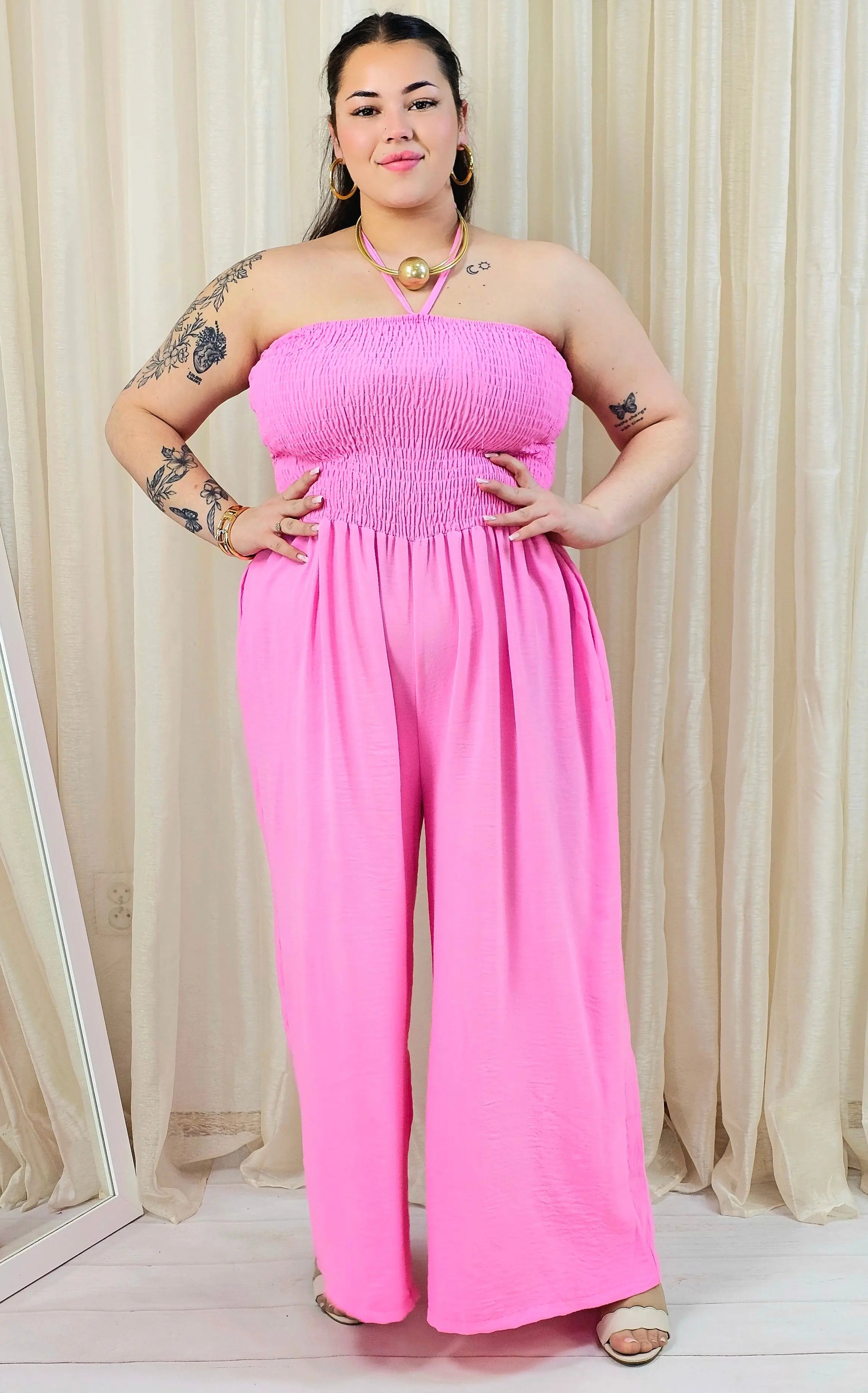 Kombinezon plus size z marszczeniem – wyrazista moda plus size Stylowa XL