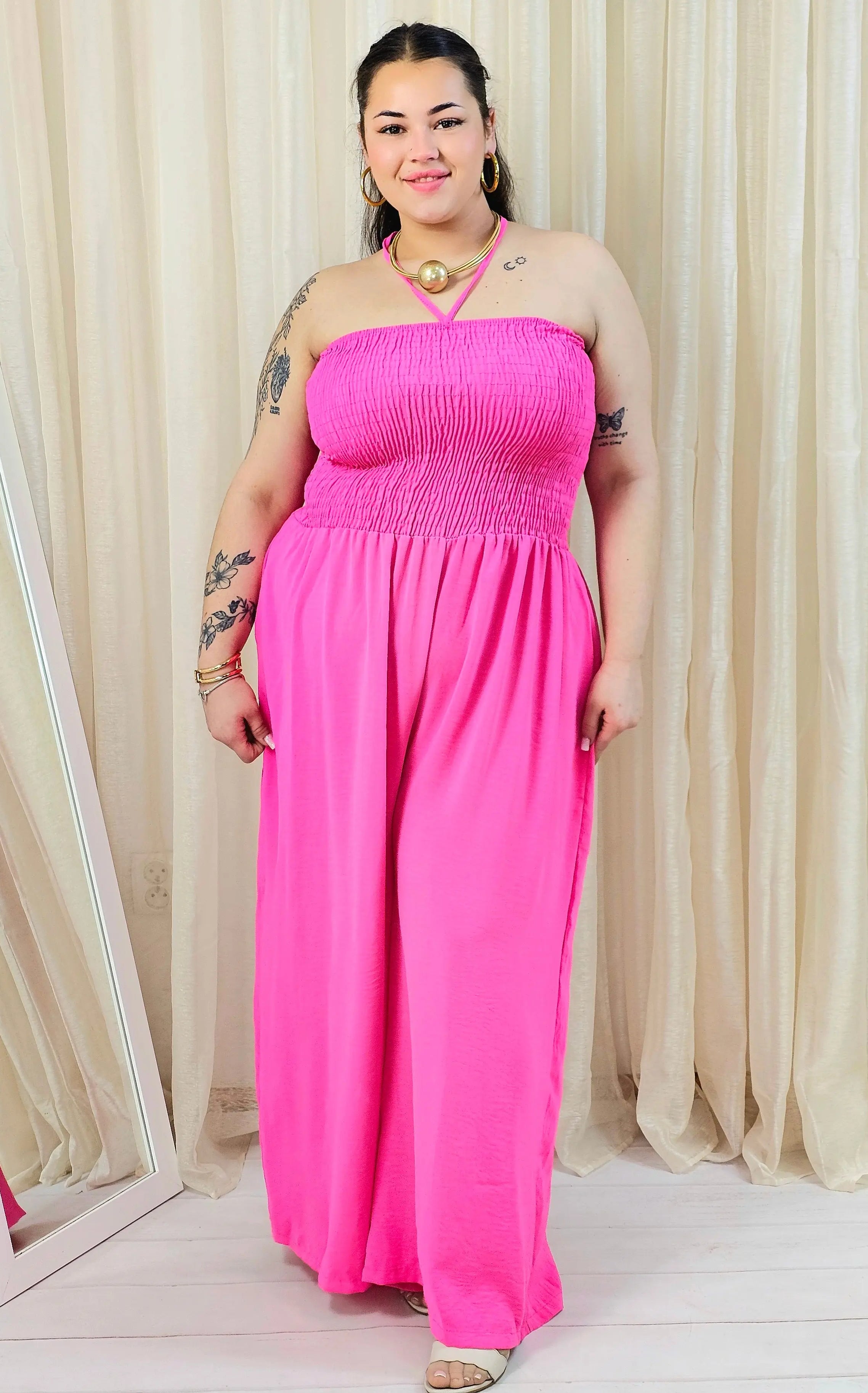 Kombinezon plus size z marszczeniem – wyrazista moda plus size Stylowa XL