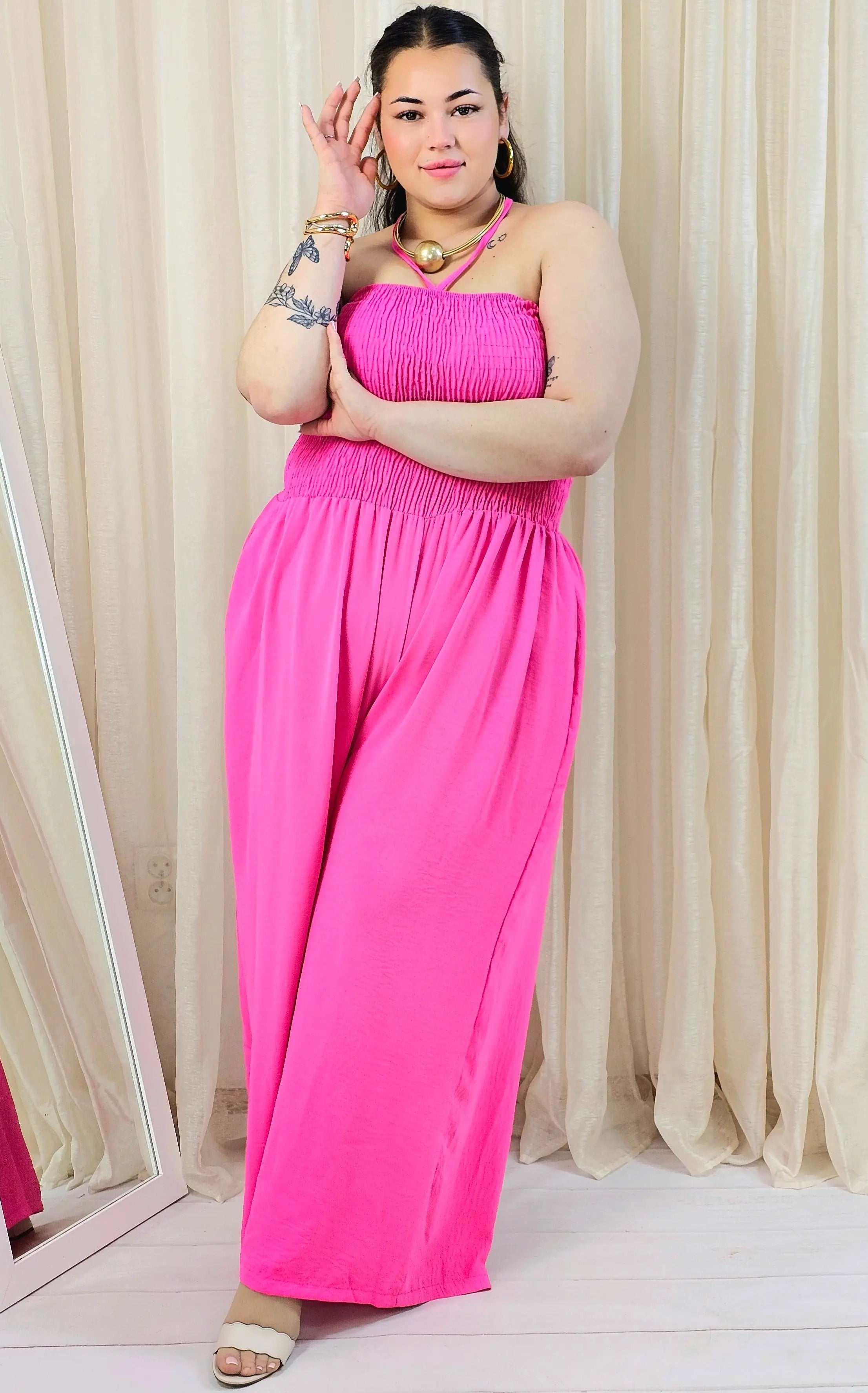 Kombinezon plus size z marszczeniem – wyrazista moda plus size Stylowa XL