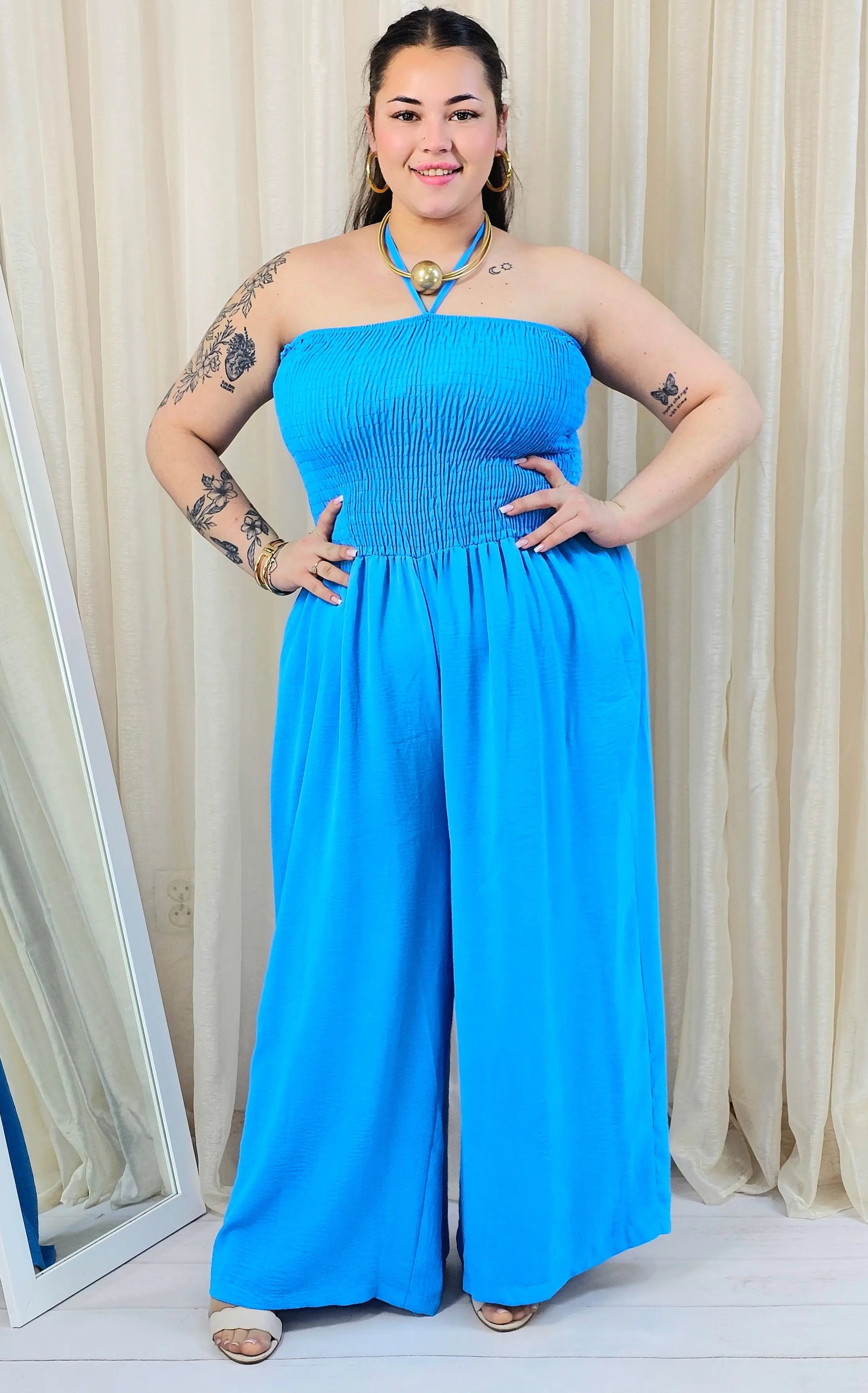 Kombinezon plus size z marszczeniem – wyrazista moda plus size Stylowa XL