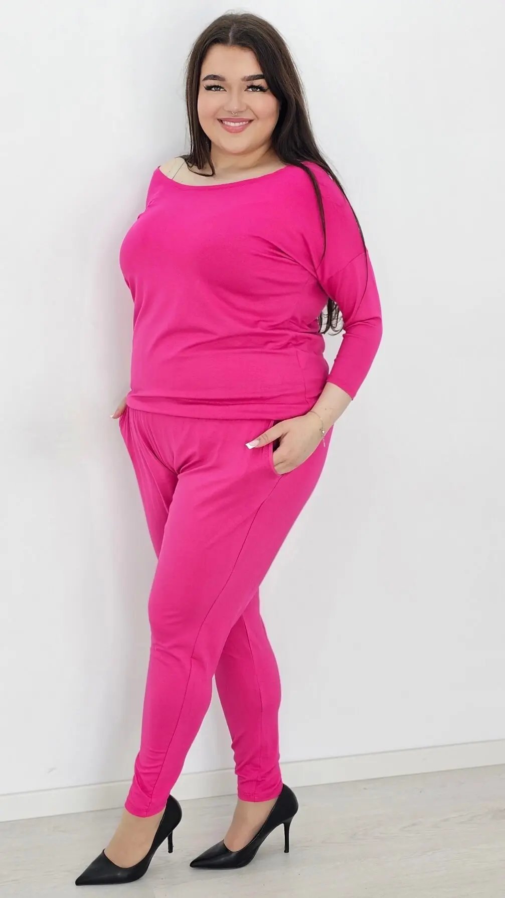 Kombinezon w kolorze fuksji Stylowa XL
