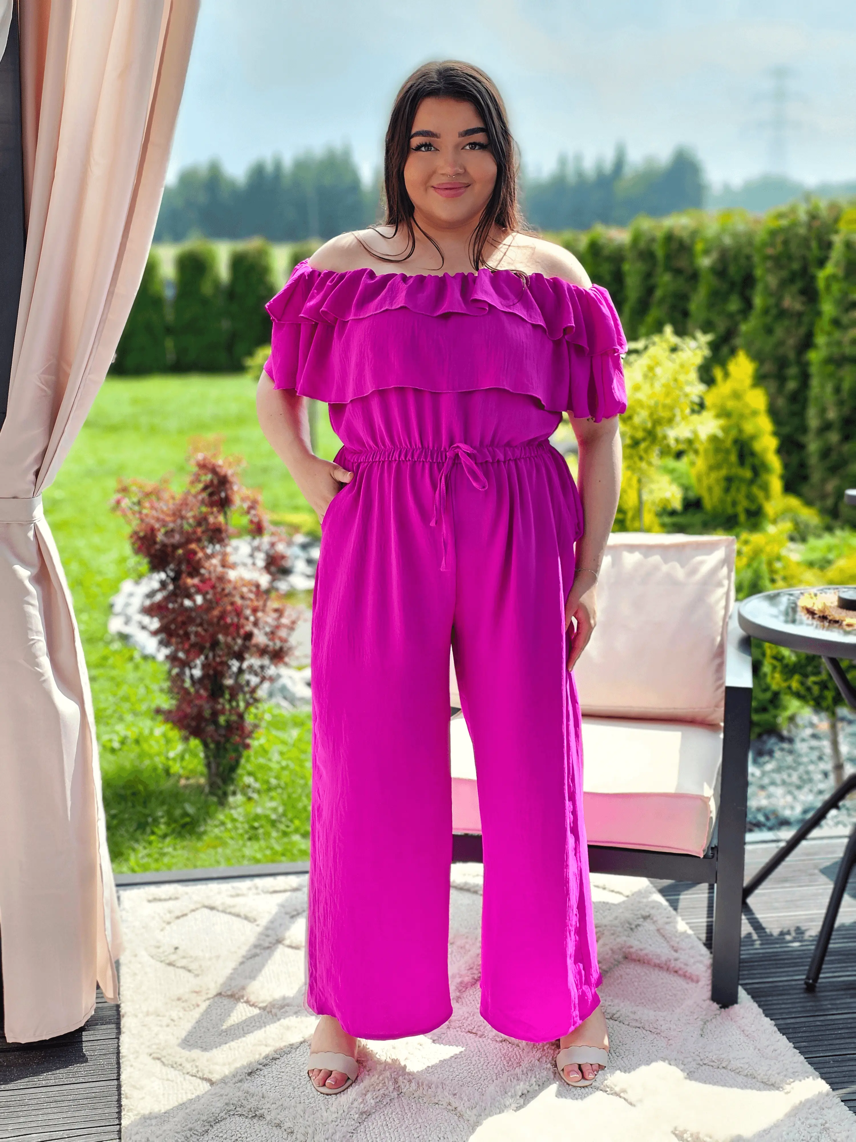 Kombinezon z falbaną - kilka kolorów Stylowa XL